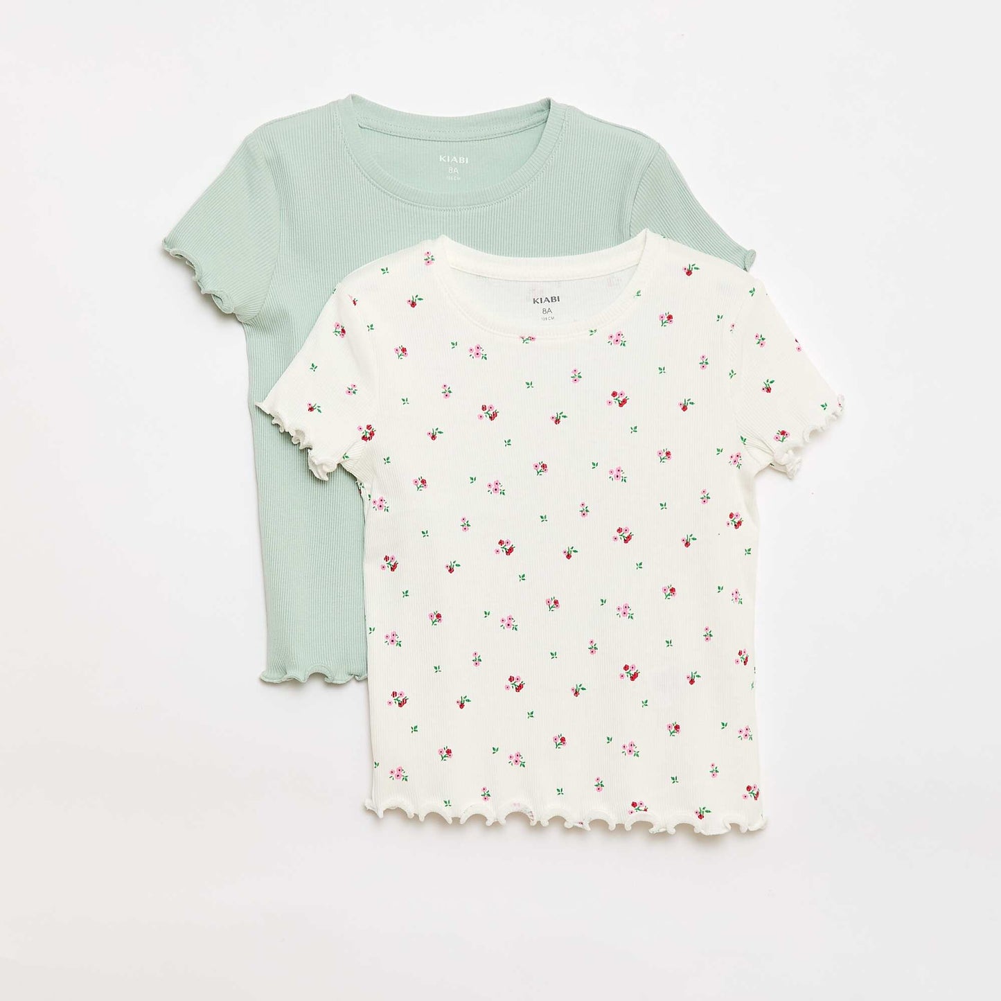Lot de t-shirts côtelés - 2 pièces BLANC