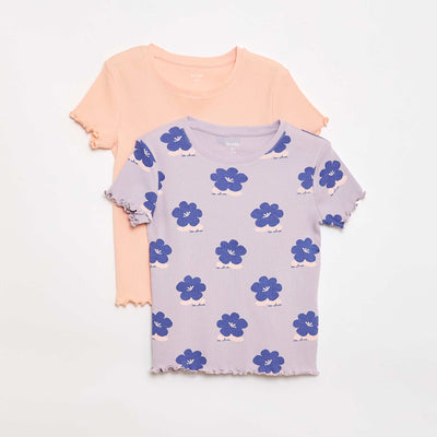Lot de t-shirts côtelés - 2 pièces VIOLET