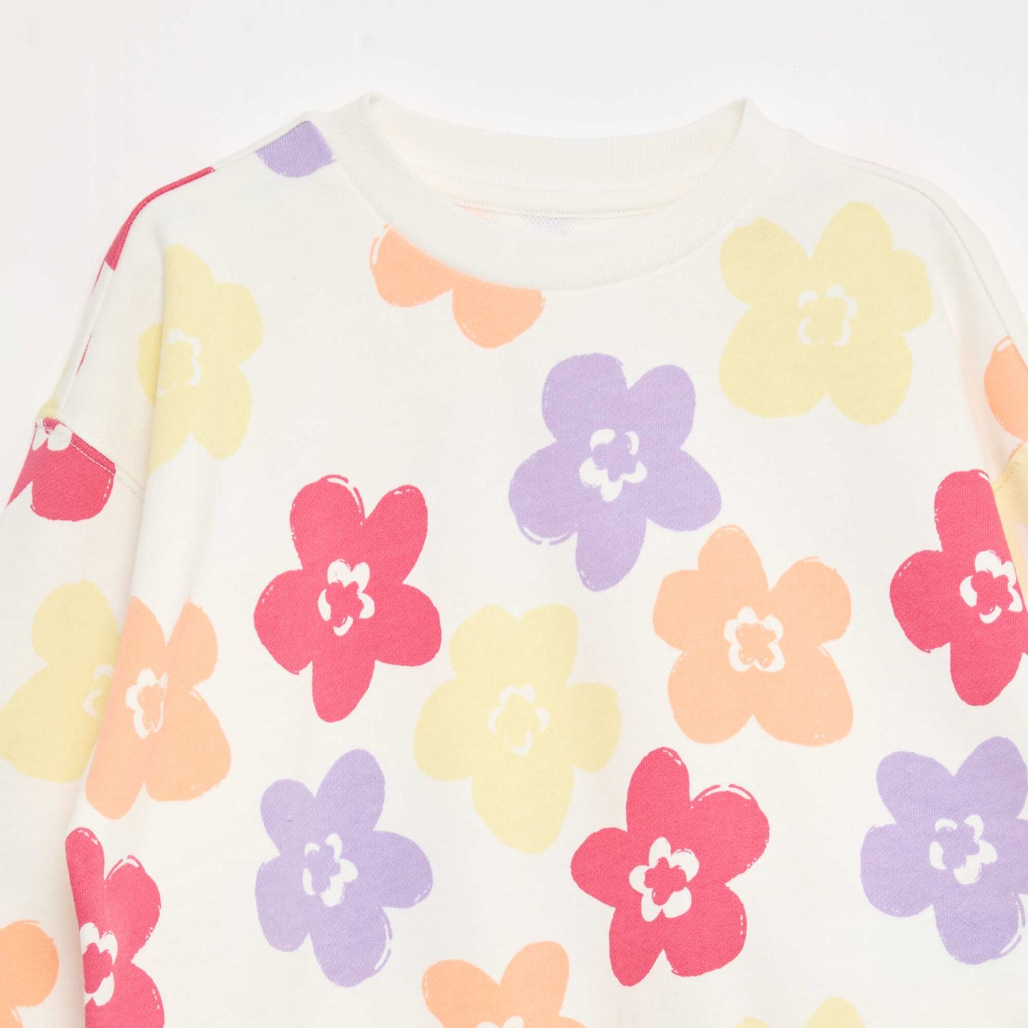 Sweat à motif et col rond BEIGE