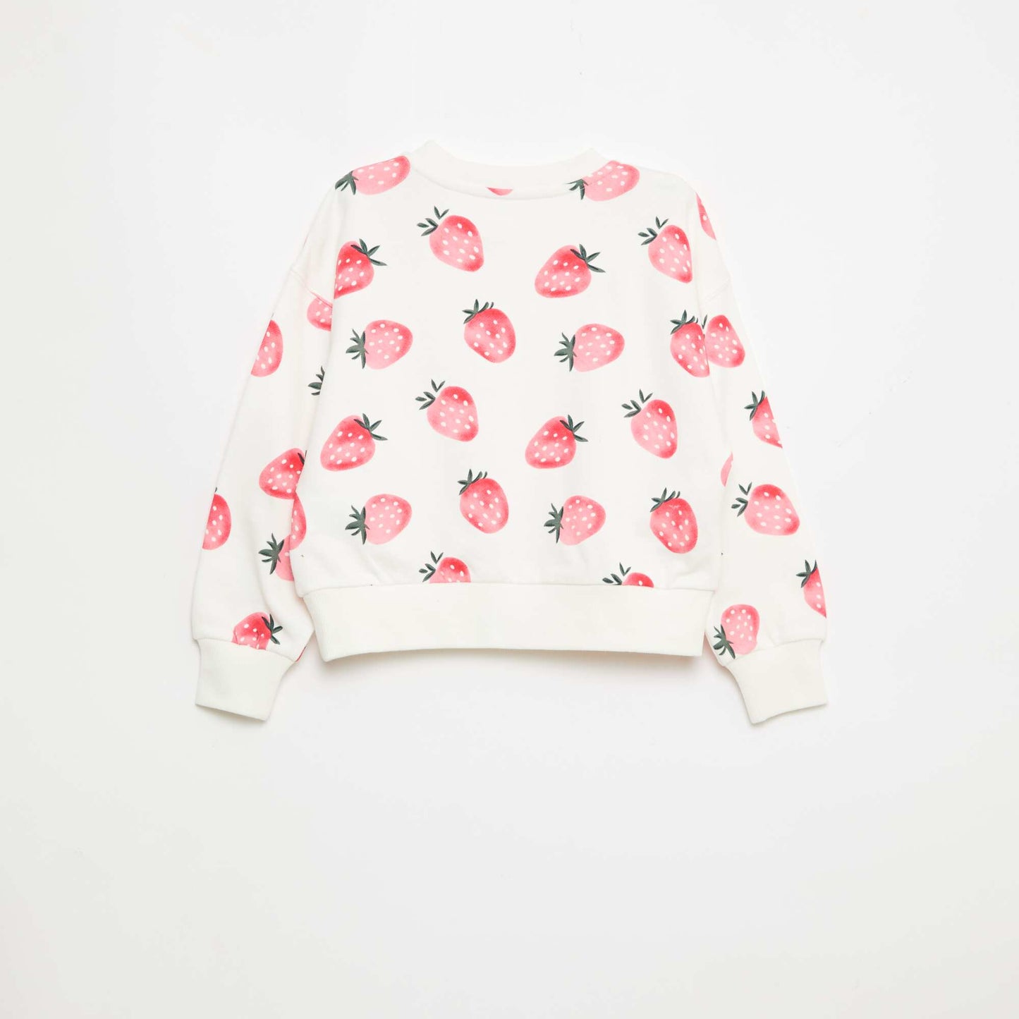 Sweat à motif et col rond BLANC