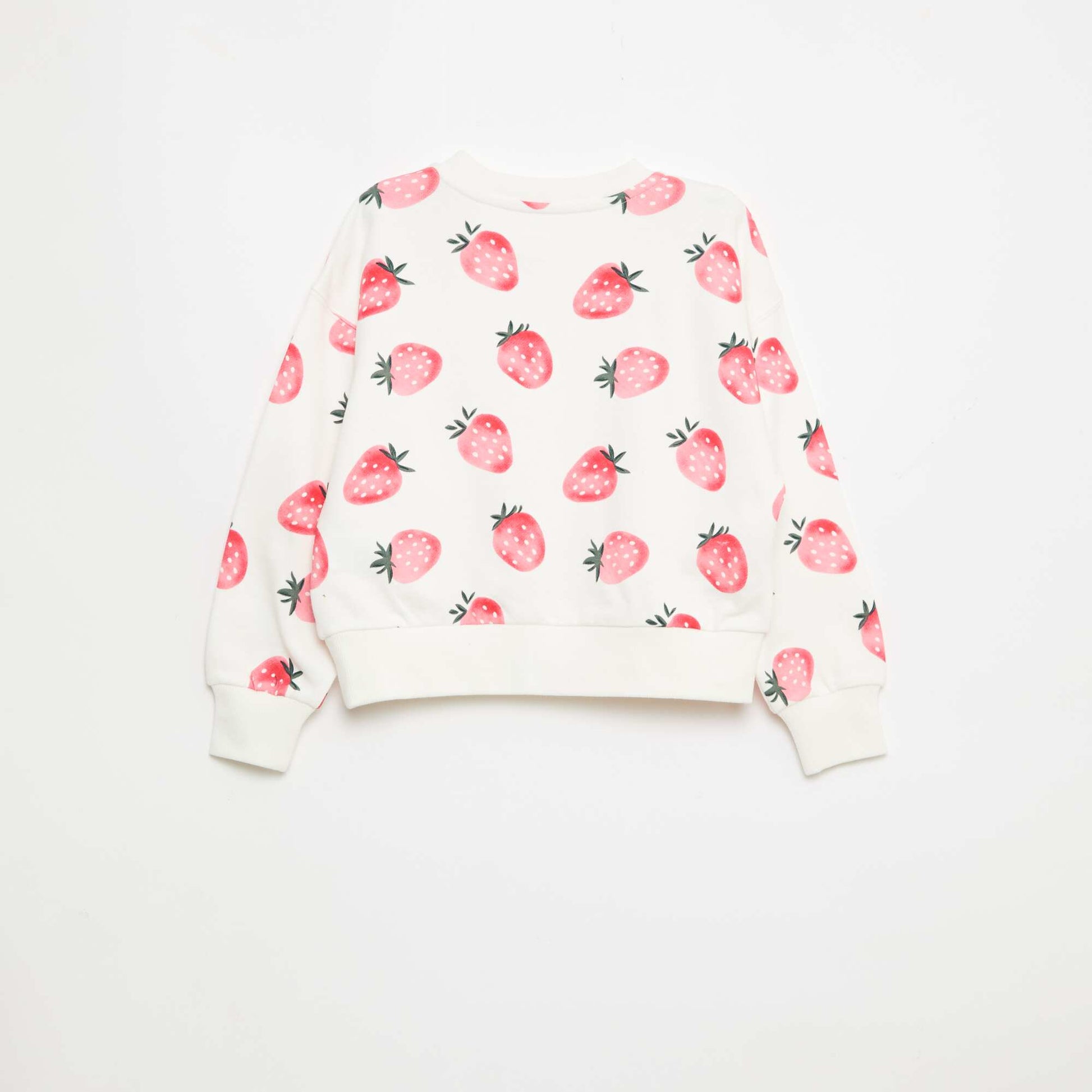Sweat à motif et col rond BLANC