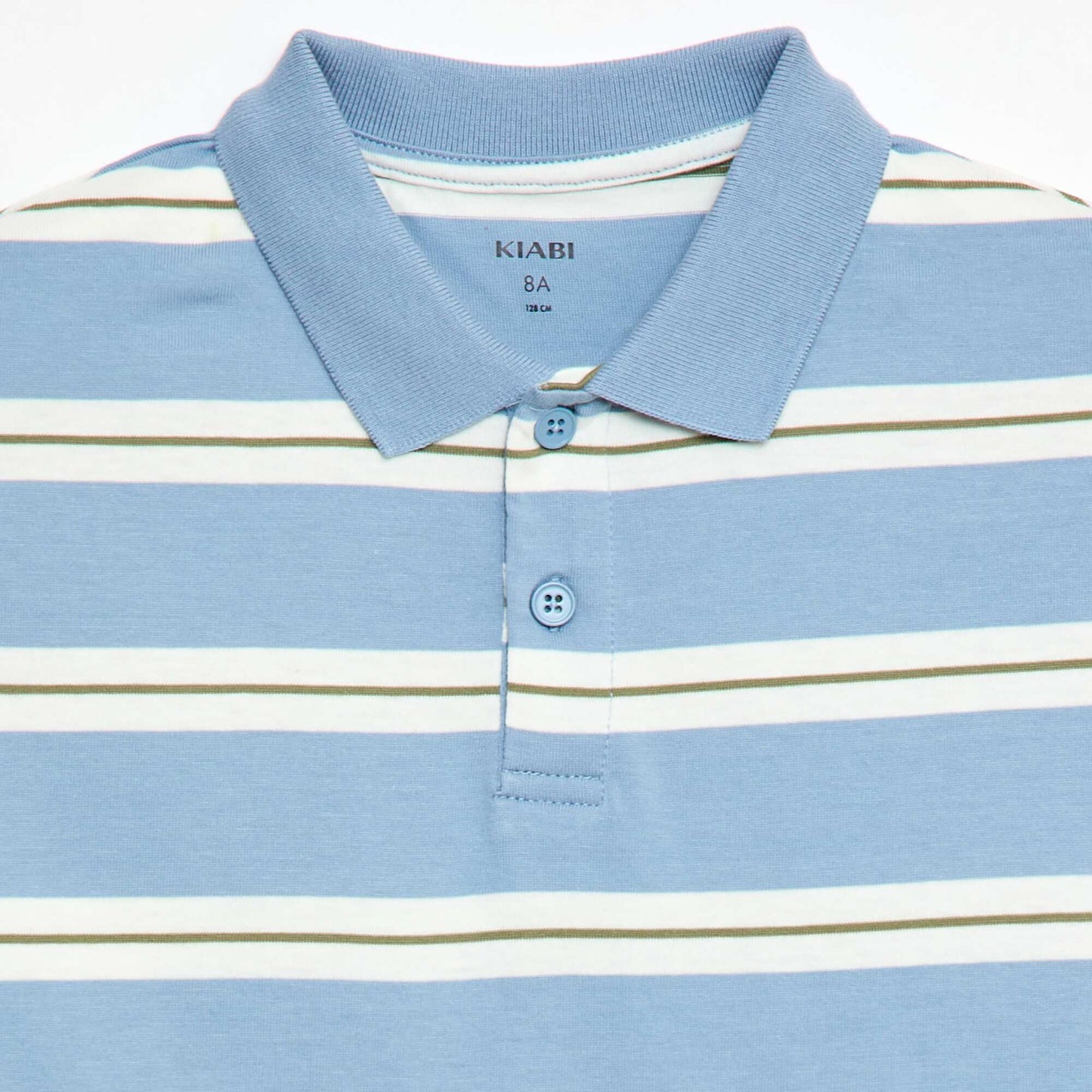 Polo rayé à manches courtes BLEU