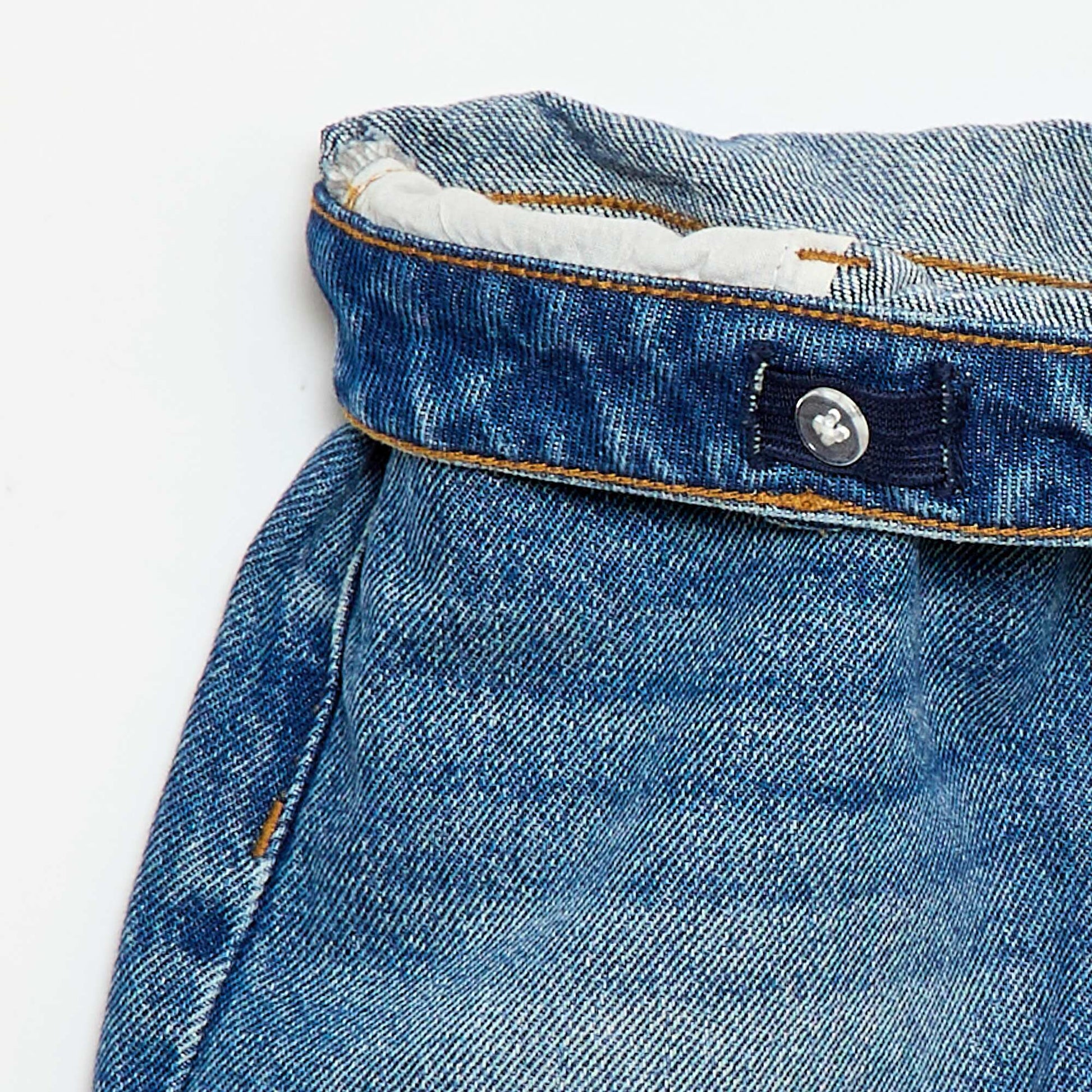 Short en denim taille haute BLEU