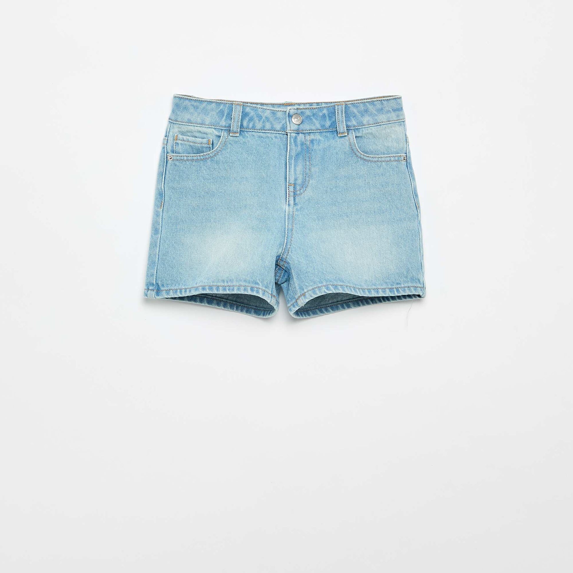 Short en denim taille haute BLEU
