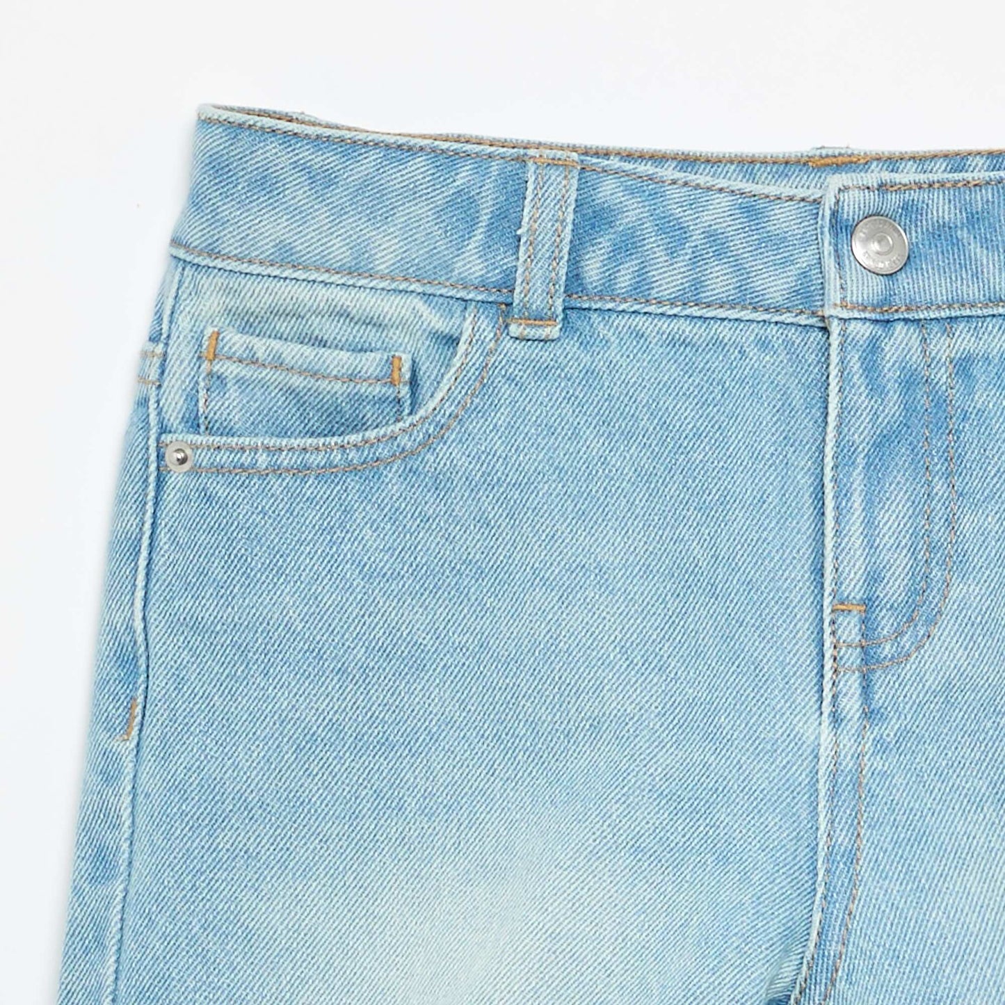 Short en denim taille haute BLEU
