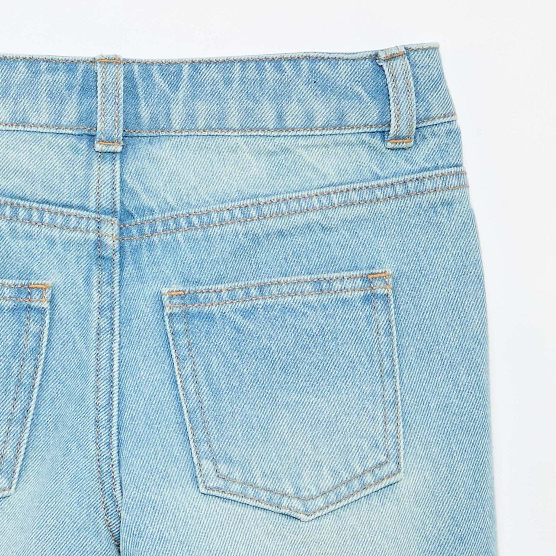 Short en denim taille haute BLEU