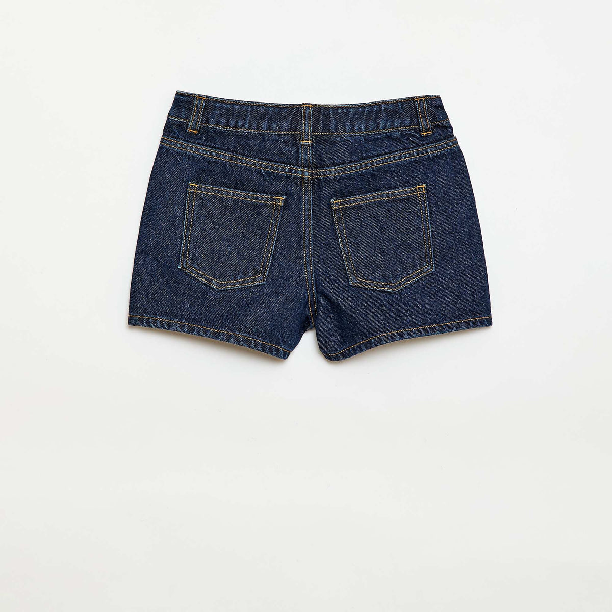 Short en denim taille haute BLEU