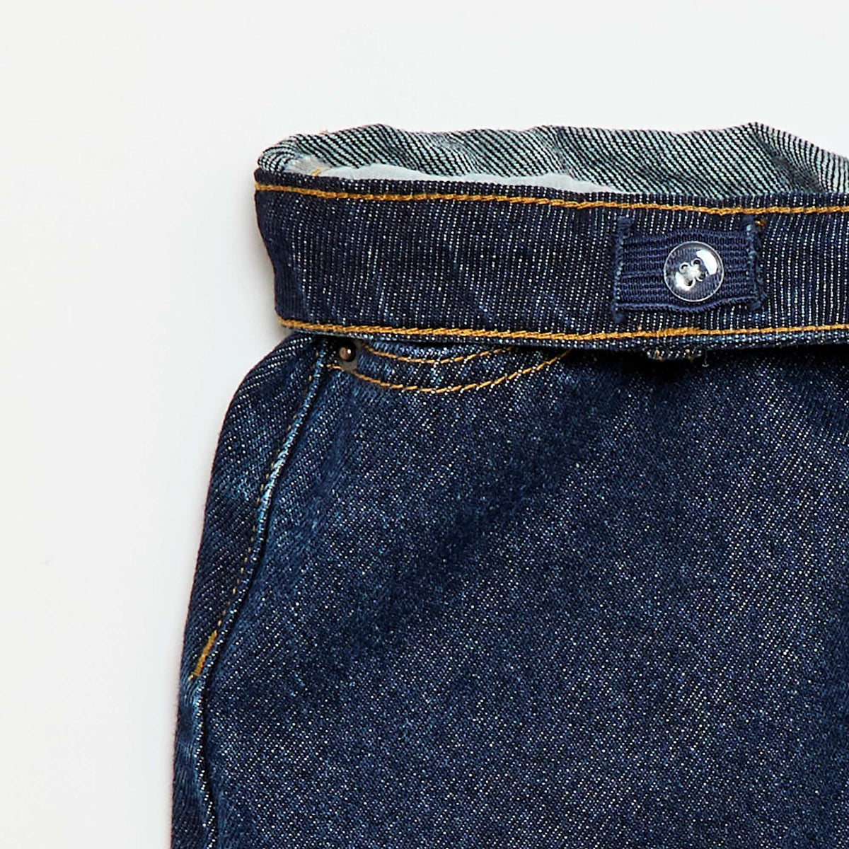 Short en denim taille haute BLEU