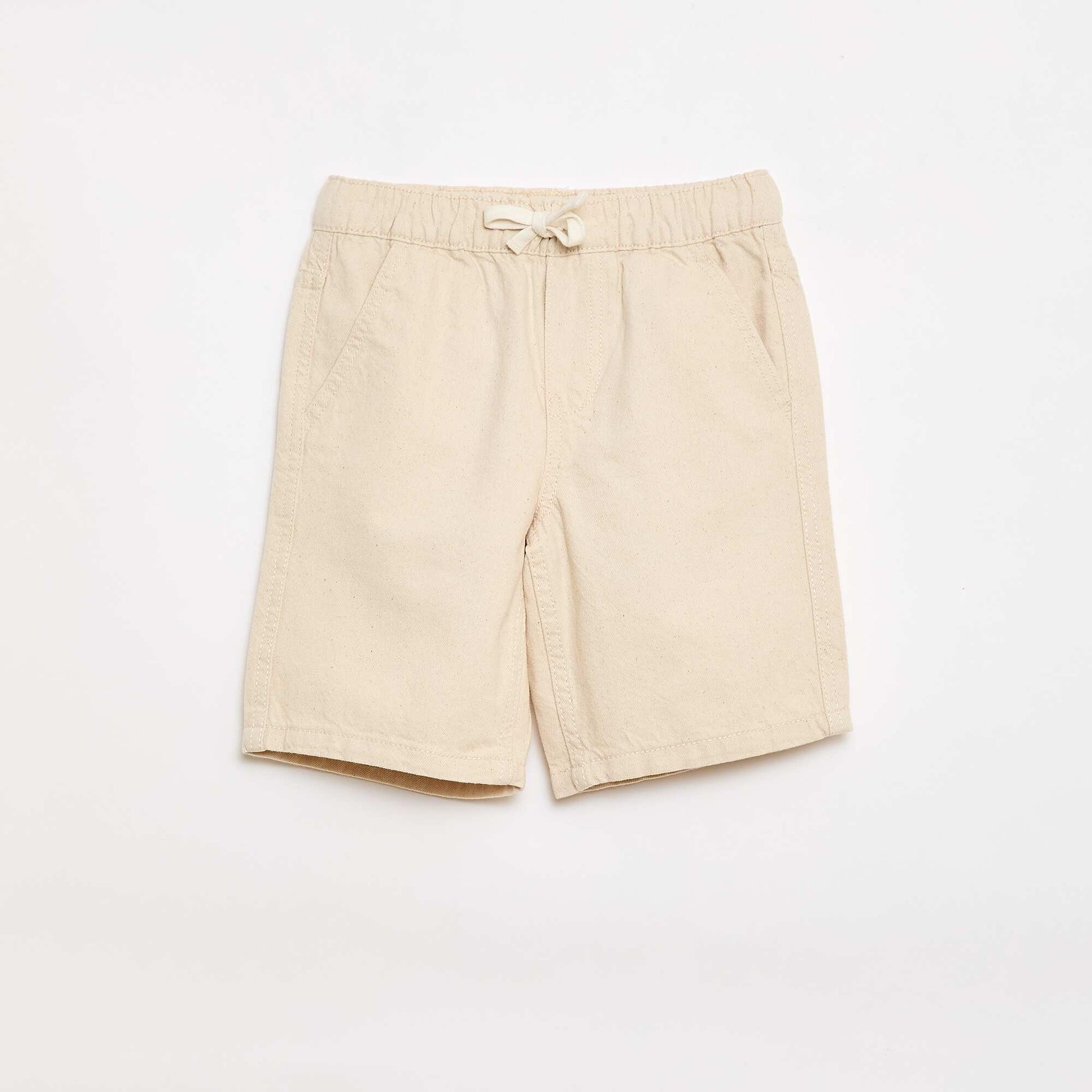 Short en jean élastiqué BLANC