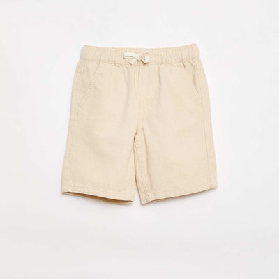 Short en jean élastiqué BLANC