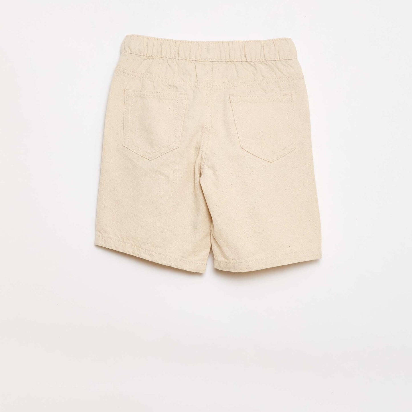 Short en jean élastiqué BLANC