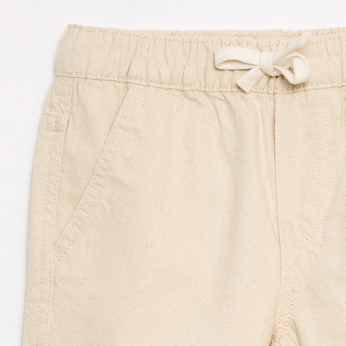 Short en jean élastiqué BLANC