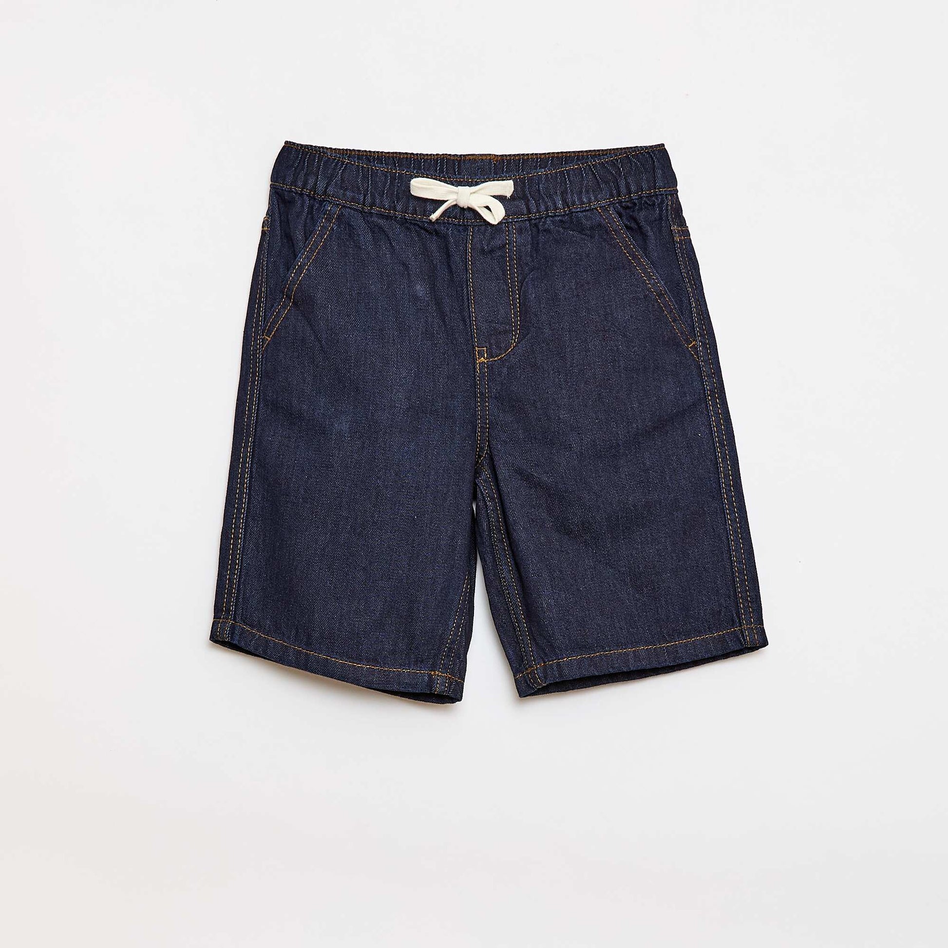 Short en jean élastiqué BLEU