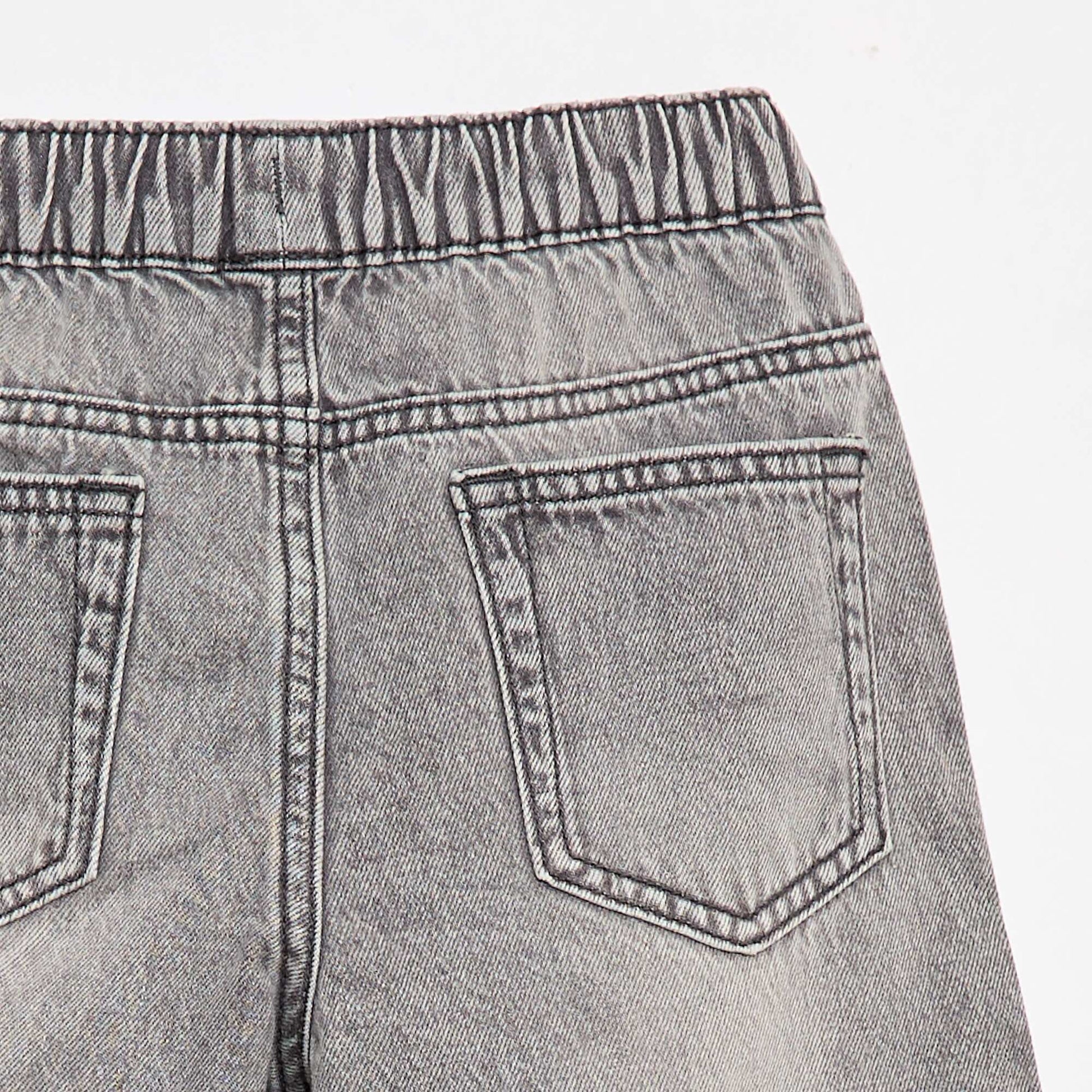 Short en jean élastiqué GRIS