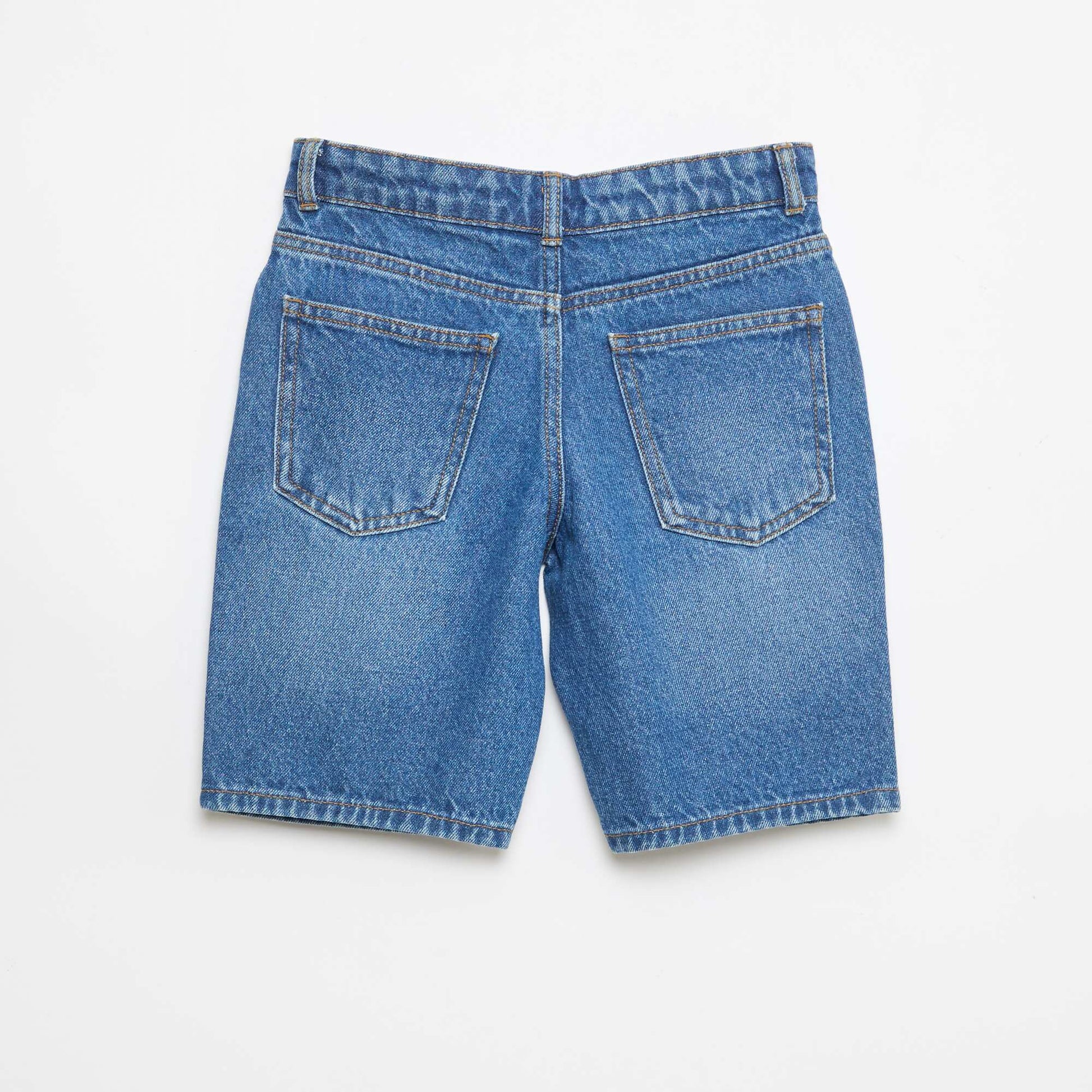 Bermuda denim slim fit stretch en coton BLEU