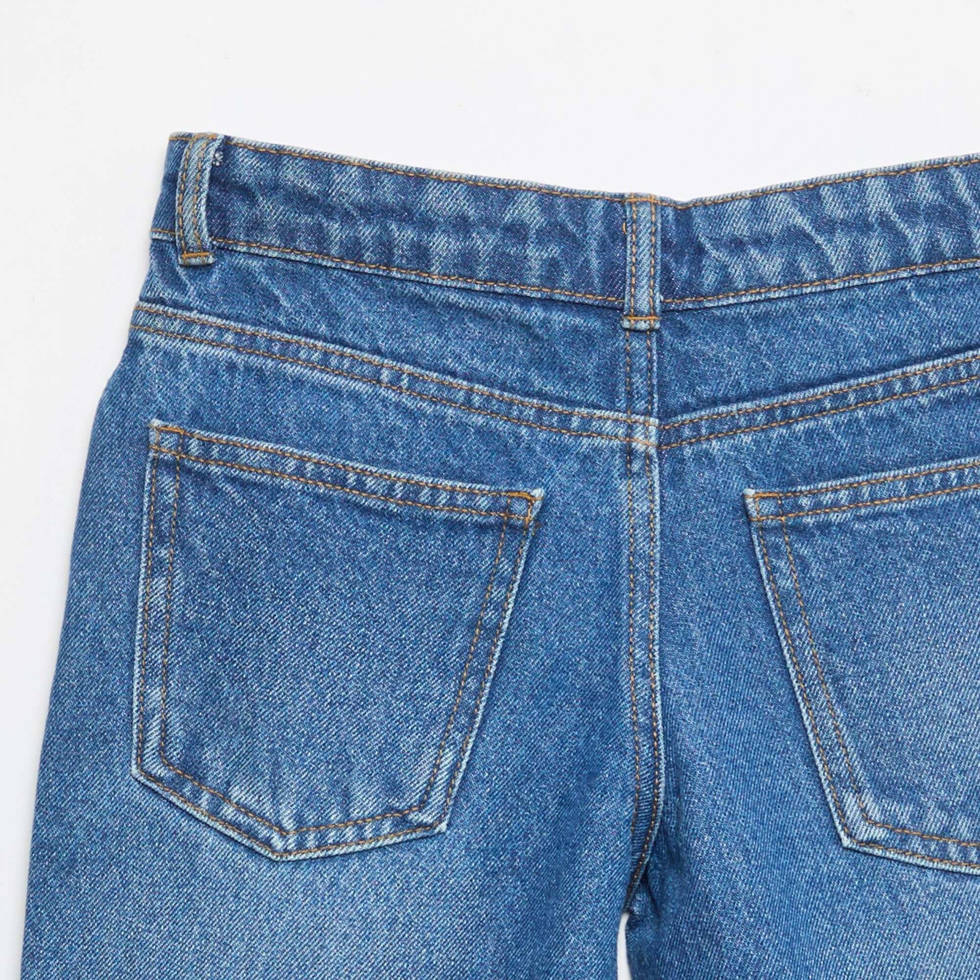 Bermuda denim slim fit stretch en coton BLEU