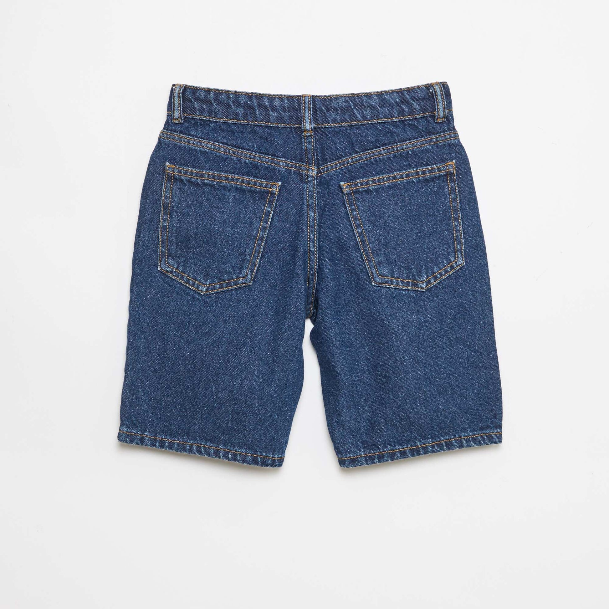 Bermuda denim slim fit stretch en coton BLEU FONCé