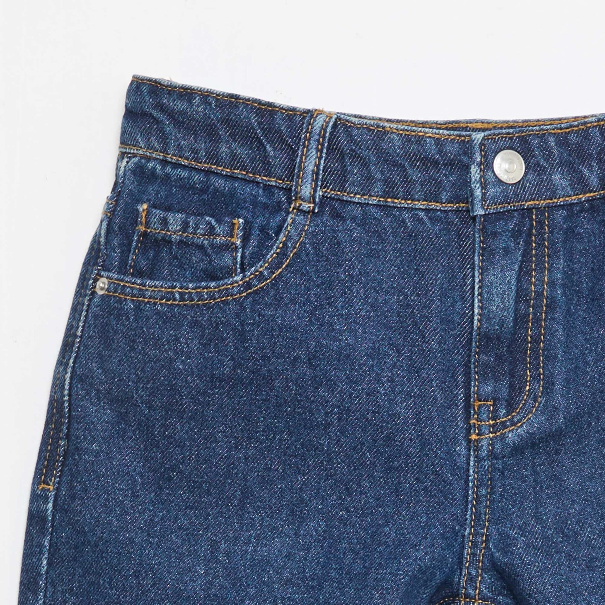 Bermuda denim slim fit stretch en coton BLEU FONCé