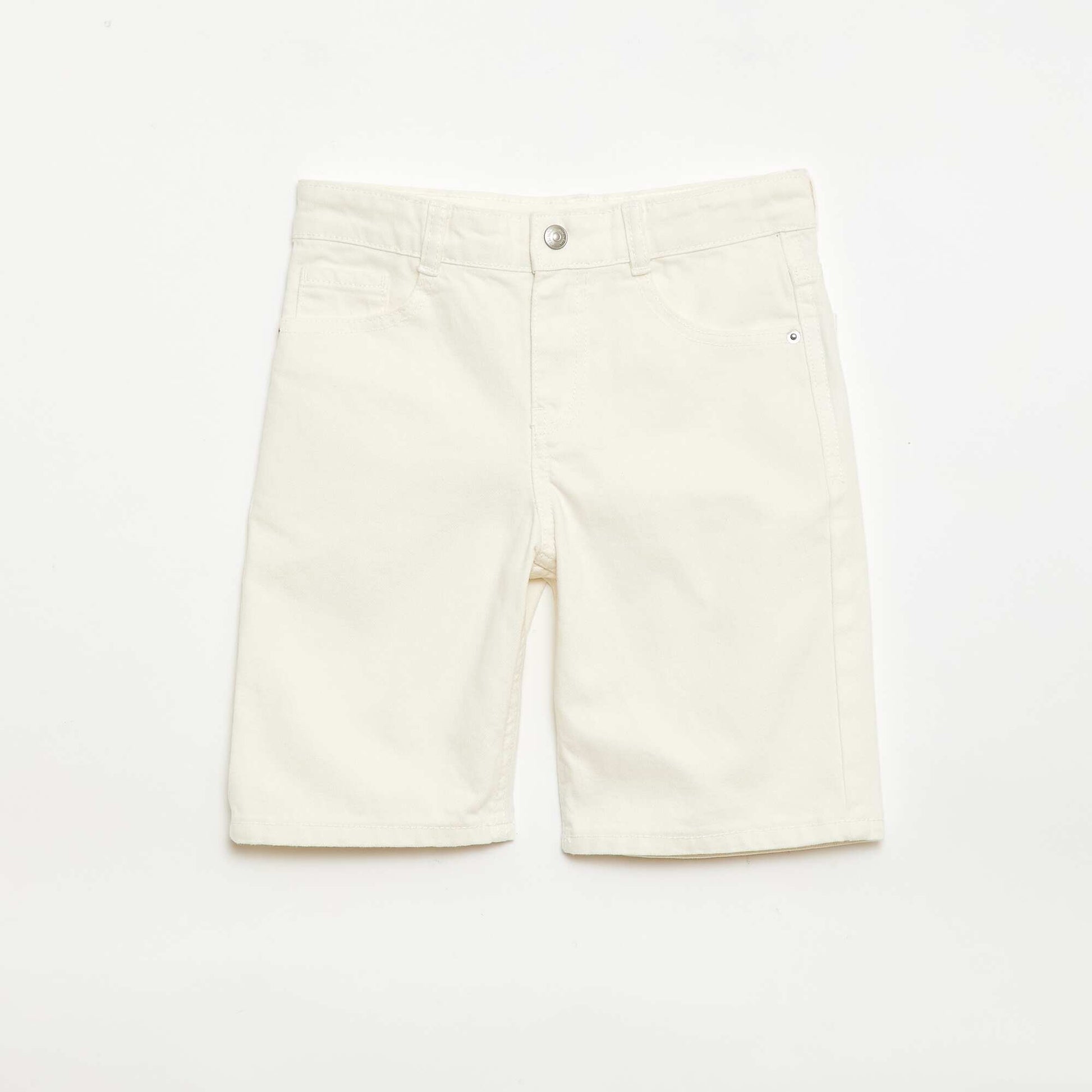 Bermuda denim slim fit stretch en coton ECRU
