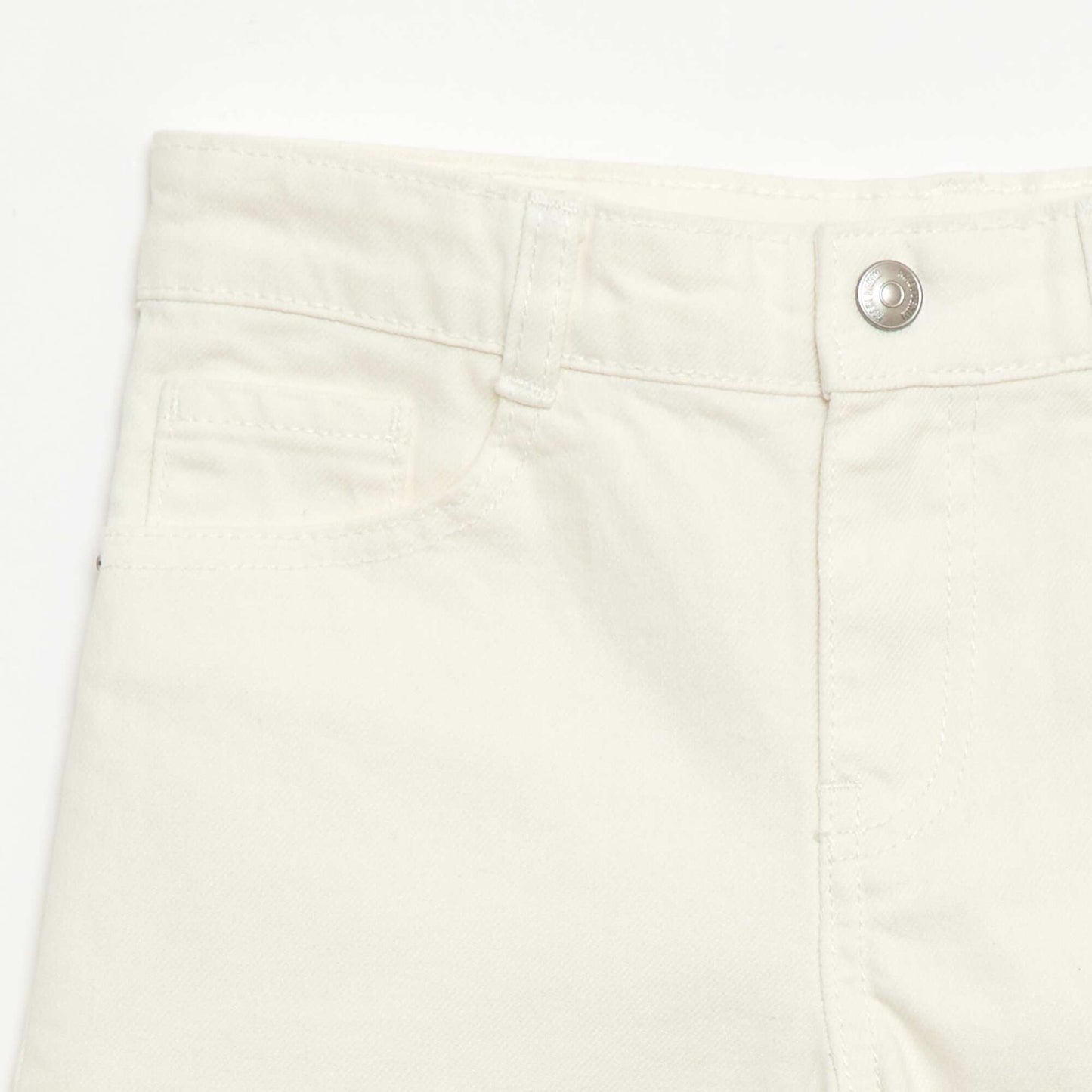 Bermuda denim slim fit stretch en coton ECRU