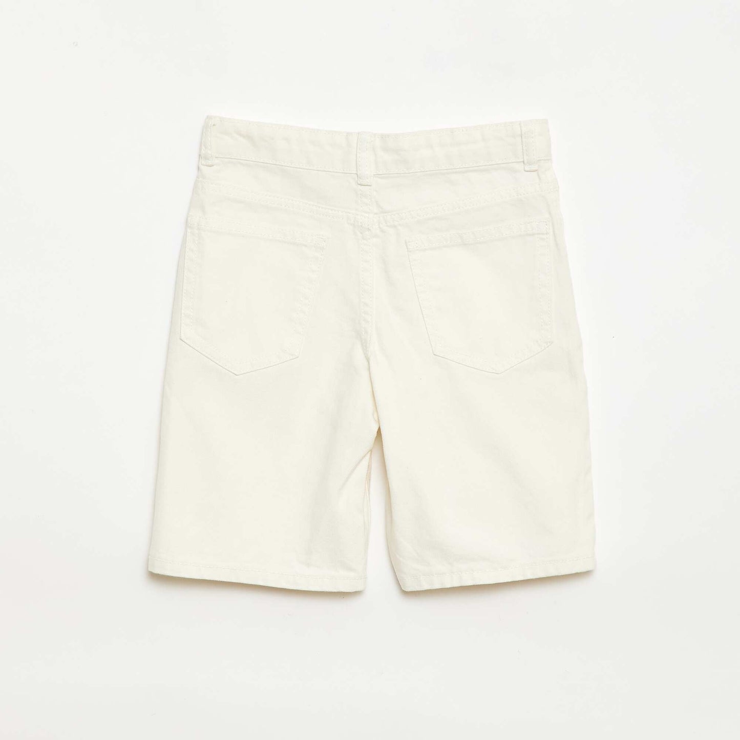 Bermuda denim slim fit stretch en coton ECRU