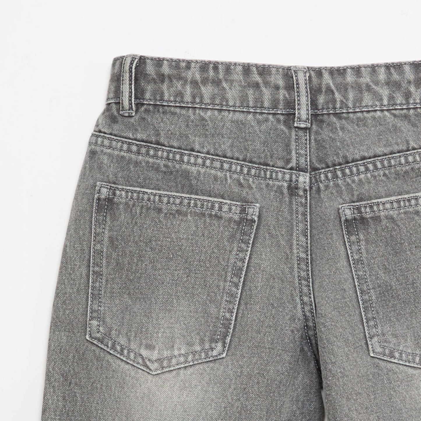 Bermuda denim slim fit stretch en coton GRIS