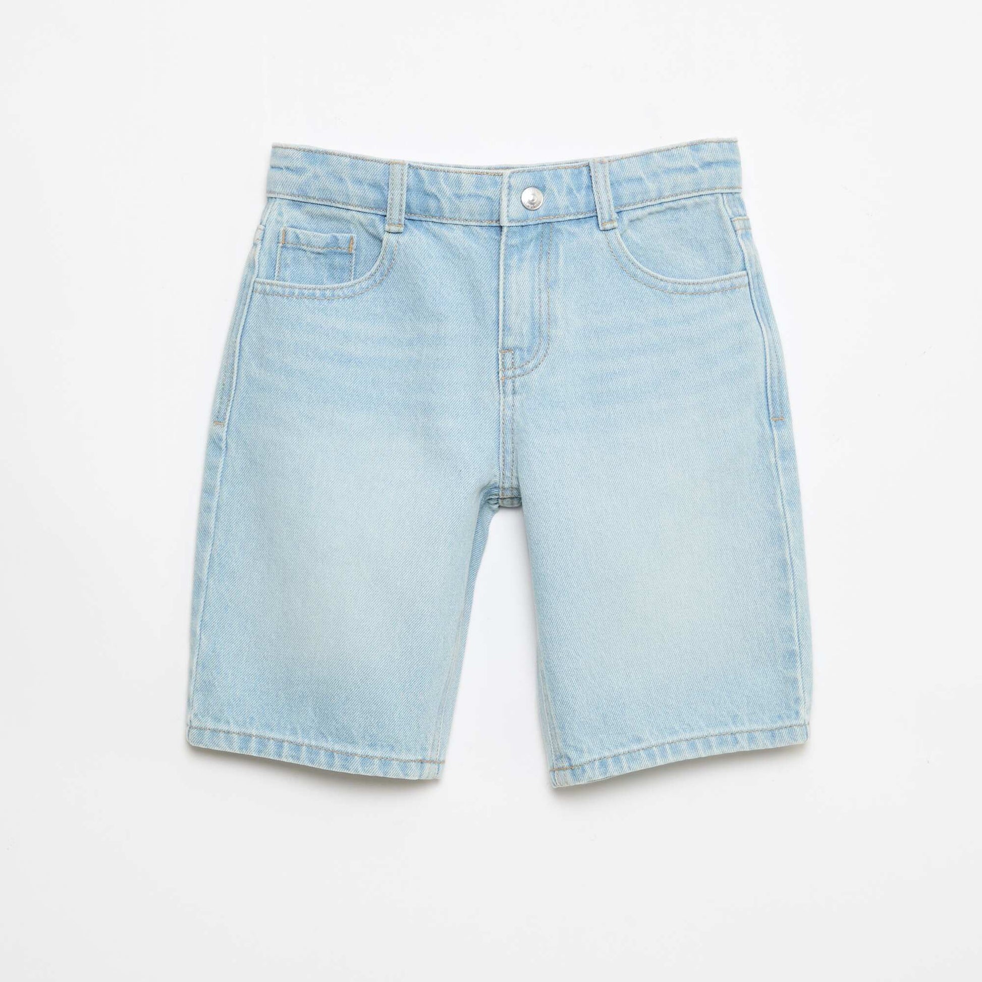 Bermuda denim slim fit stretch en coton BLEU CIEL