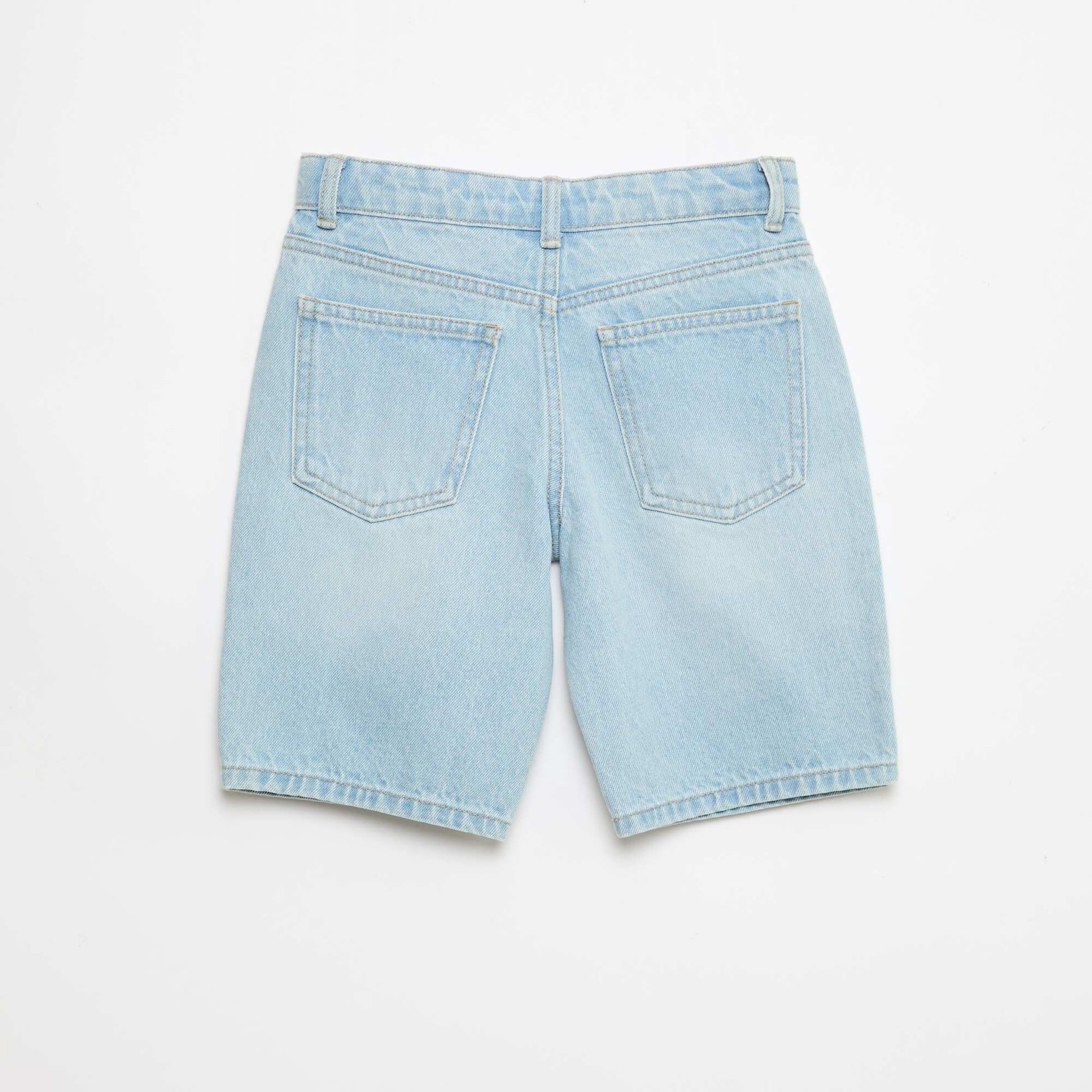 Bermuda denim slim fit stretch en coton BLEU CIEL