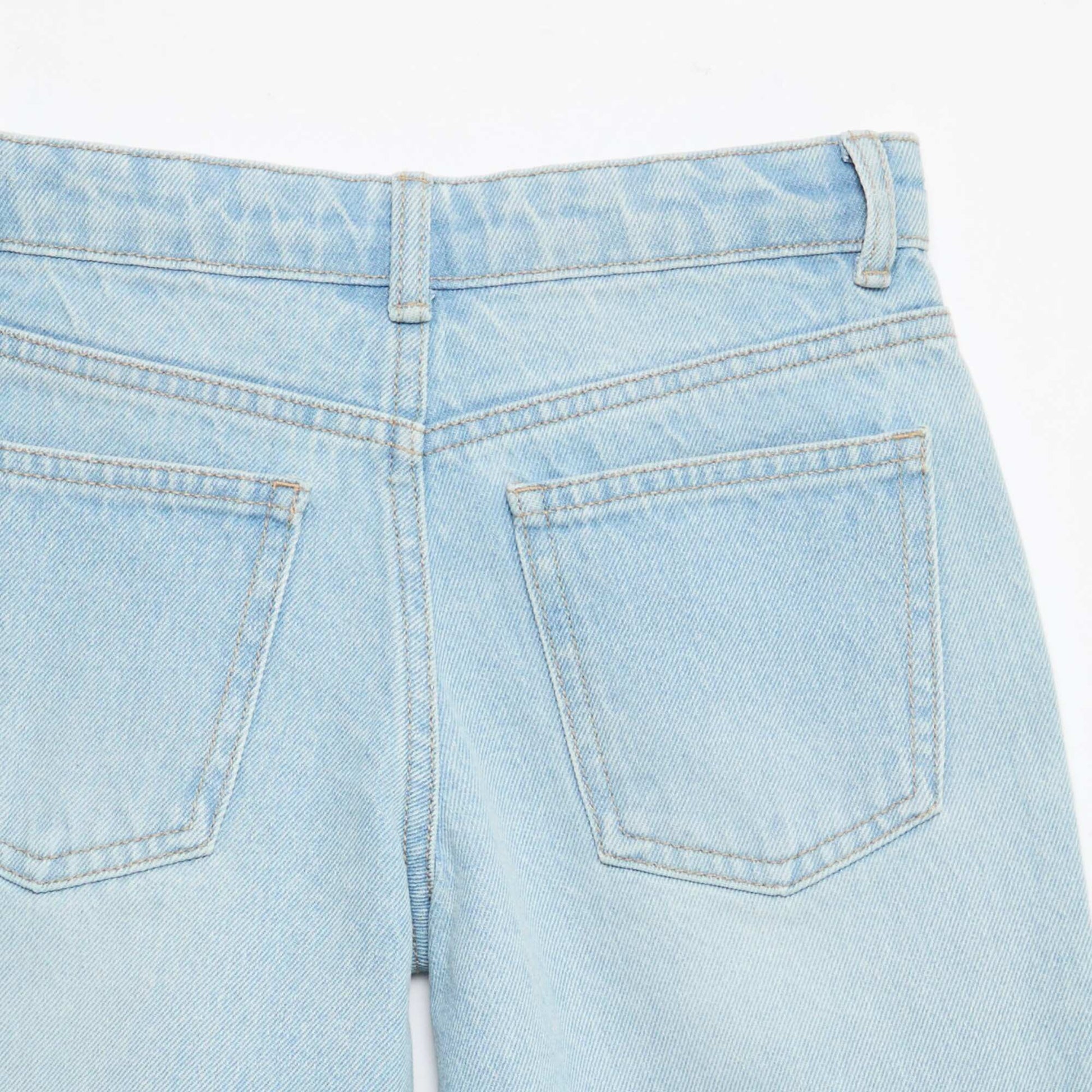 Bermuda denim slim fit stretch en coton BLEU CIEL