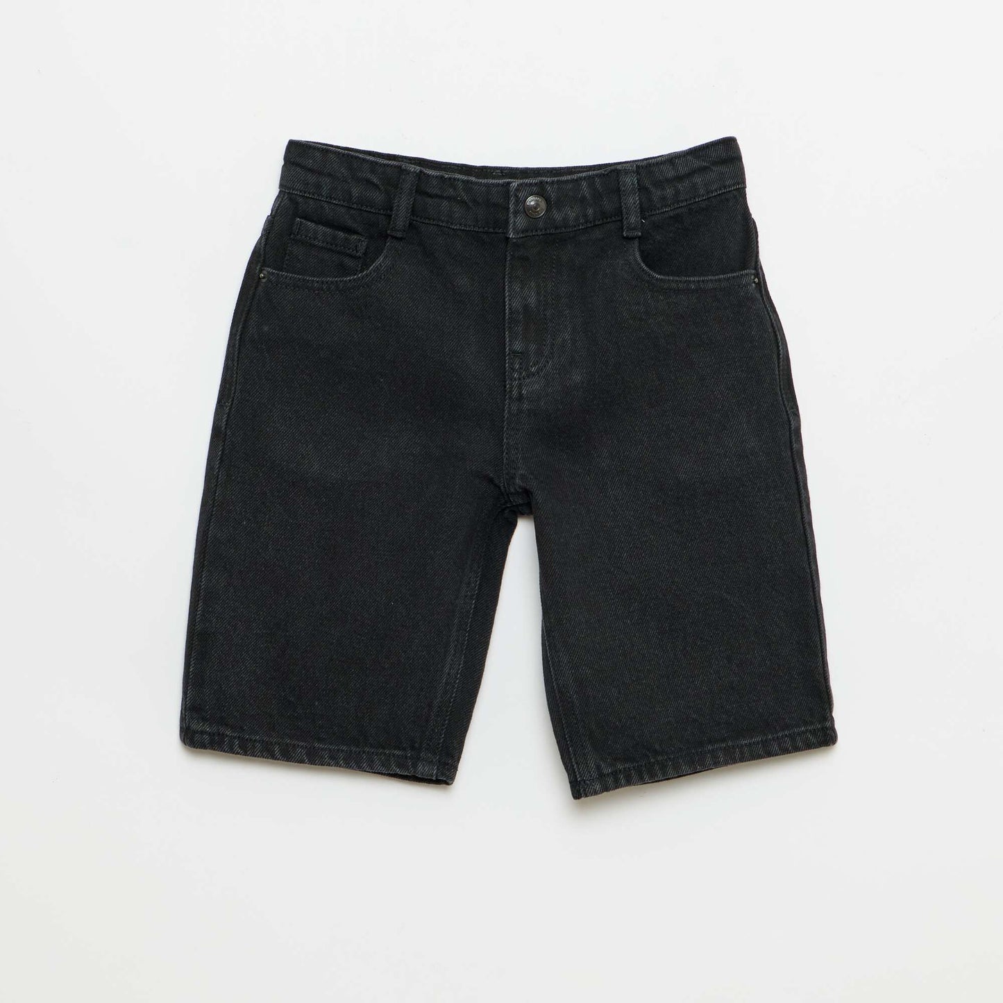 Bermuda denim slim fit stretch en coton NOIR