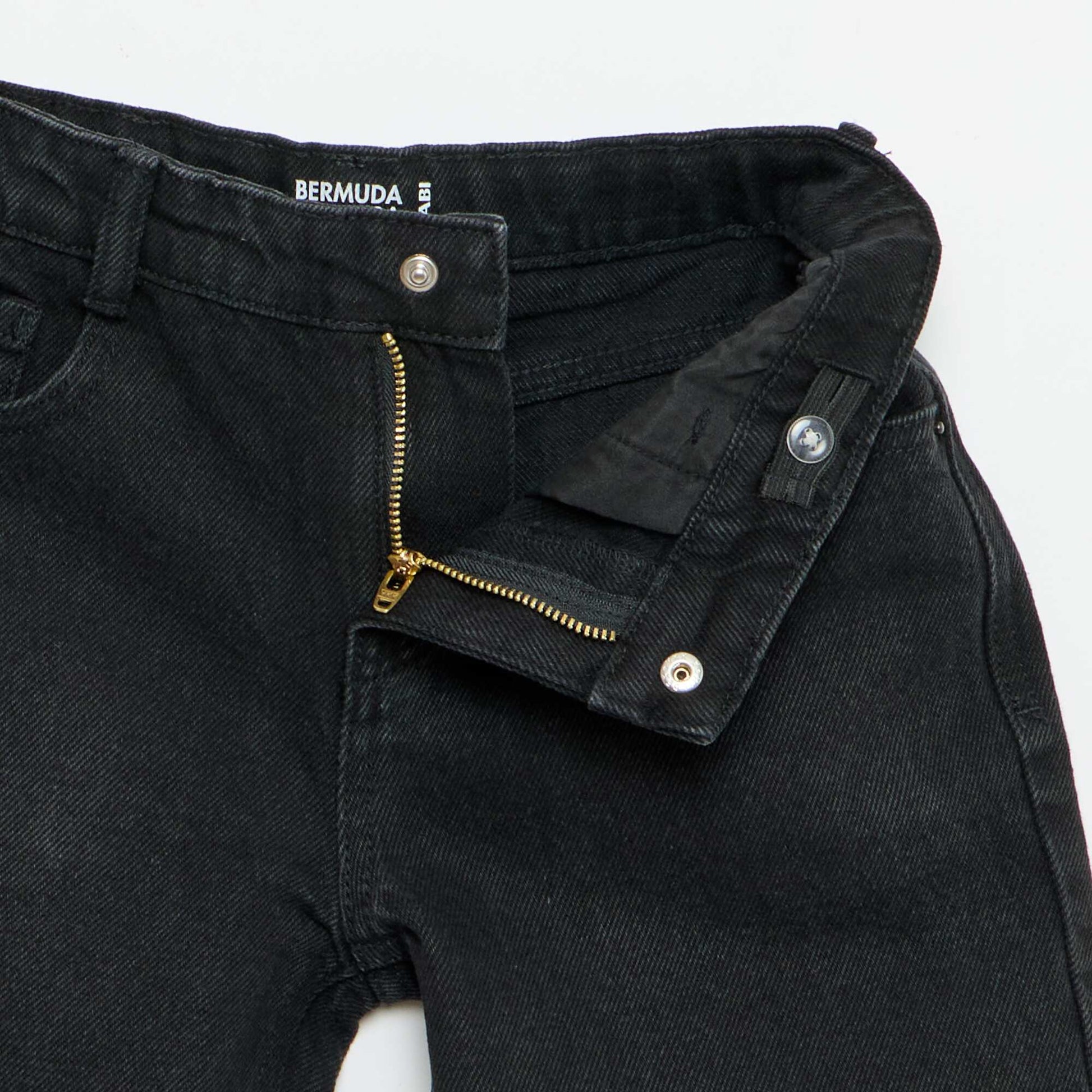 Bermuda denim slim fit stretch en coton NOIR
