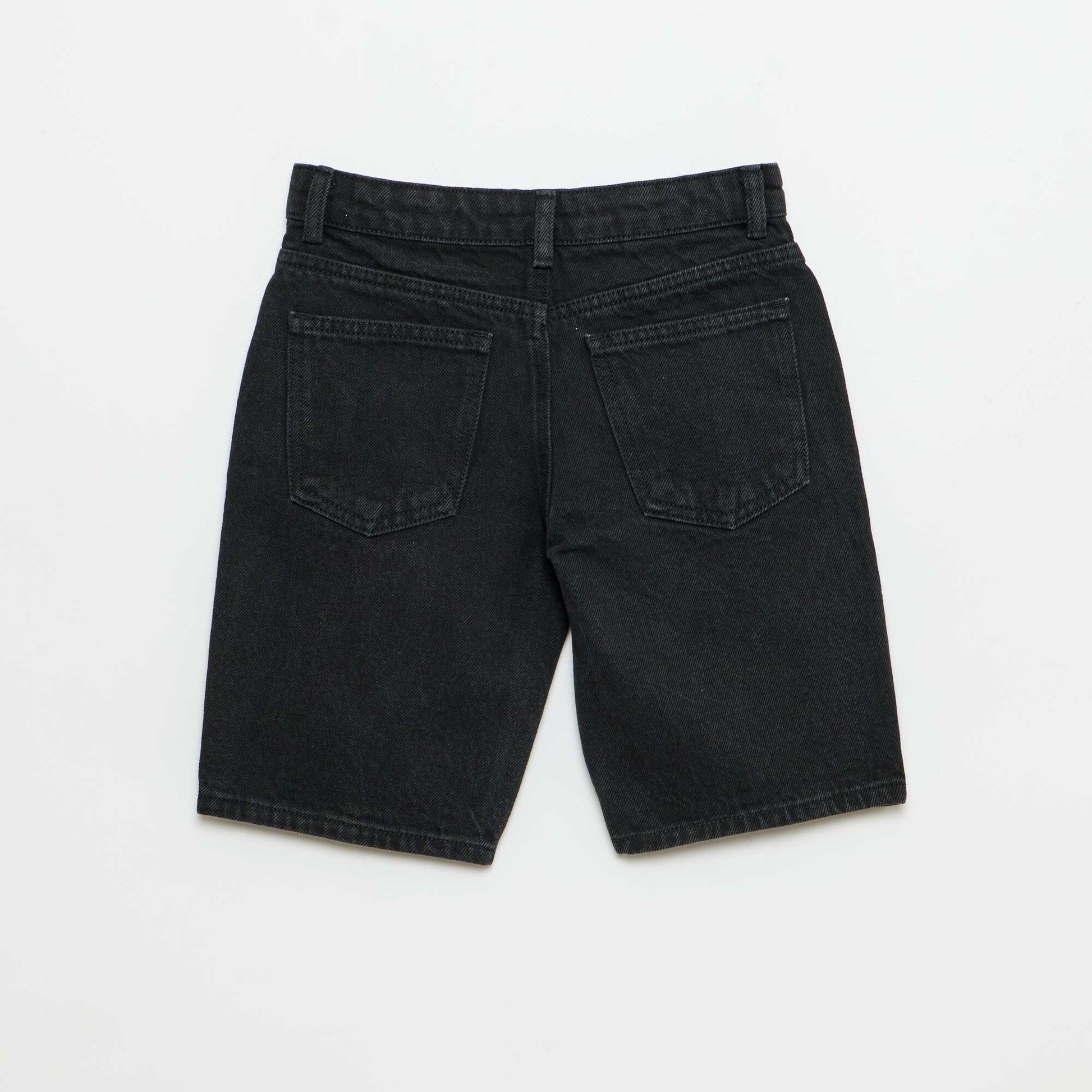Bermuda denim slim fit stretch en coton NOIR