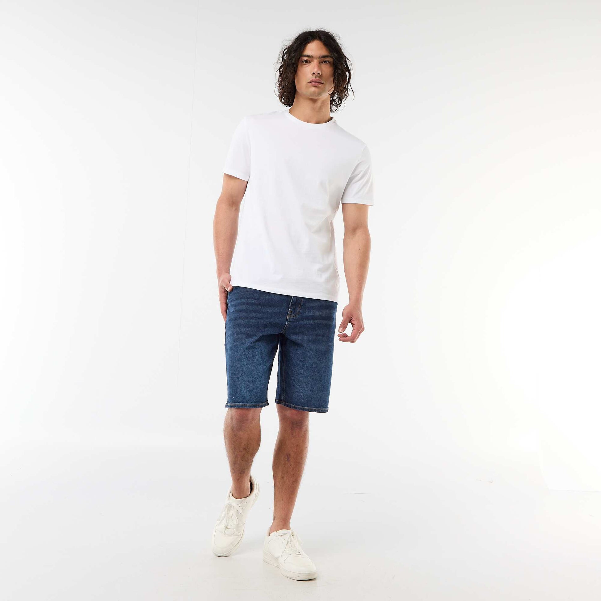 Bermuda en jean slim fit BLEU