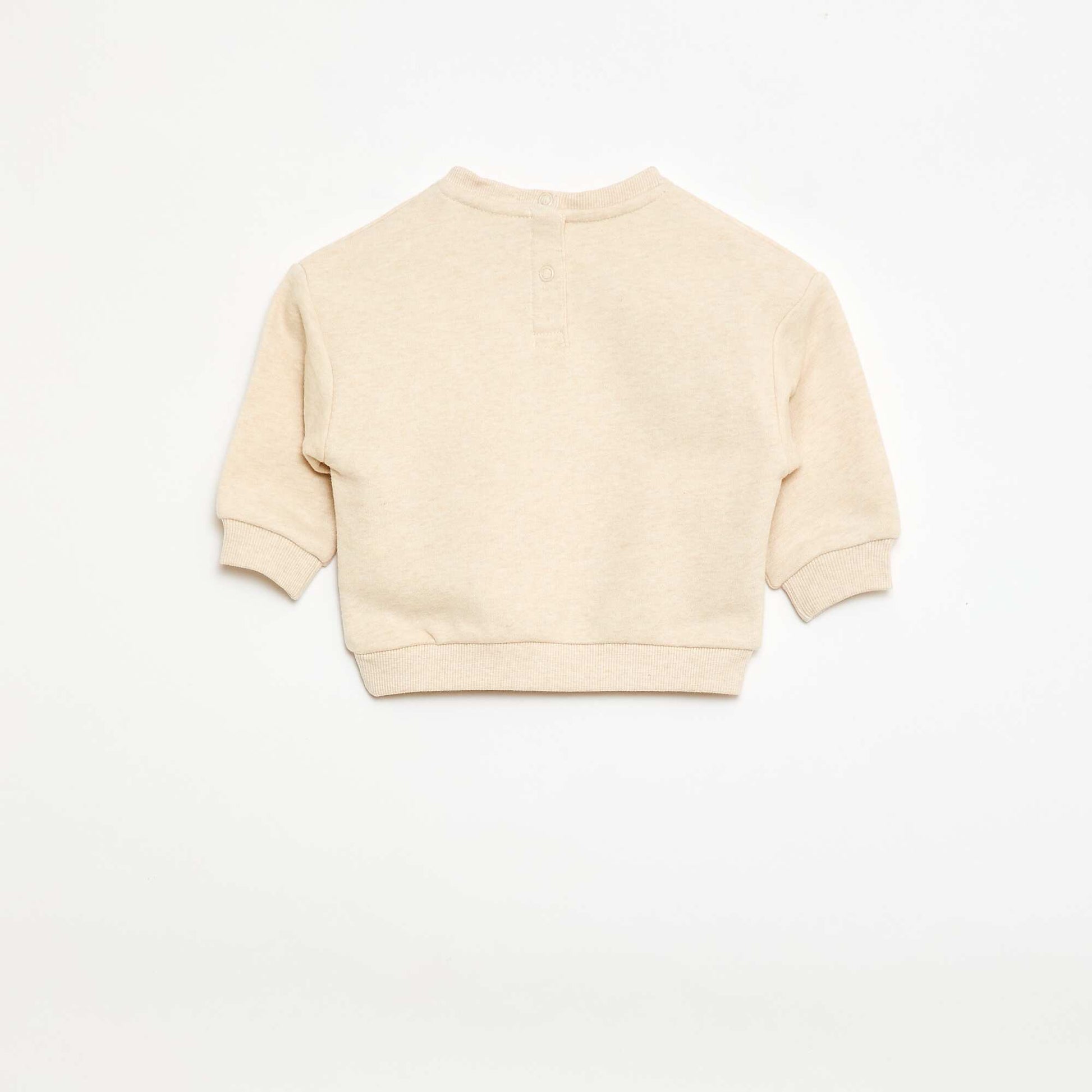 Sweat-shirt manches longues à col rond BEIGE