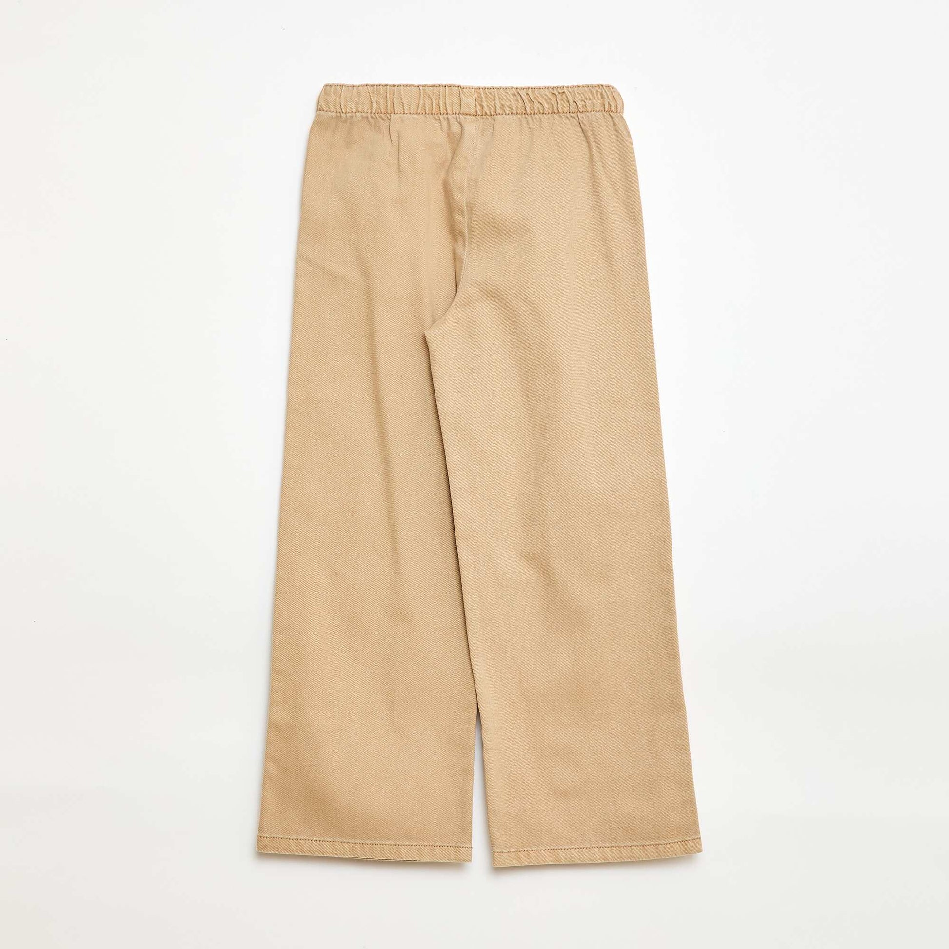 Pantalon en twill avec cordons de serrage BEIGE
