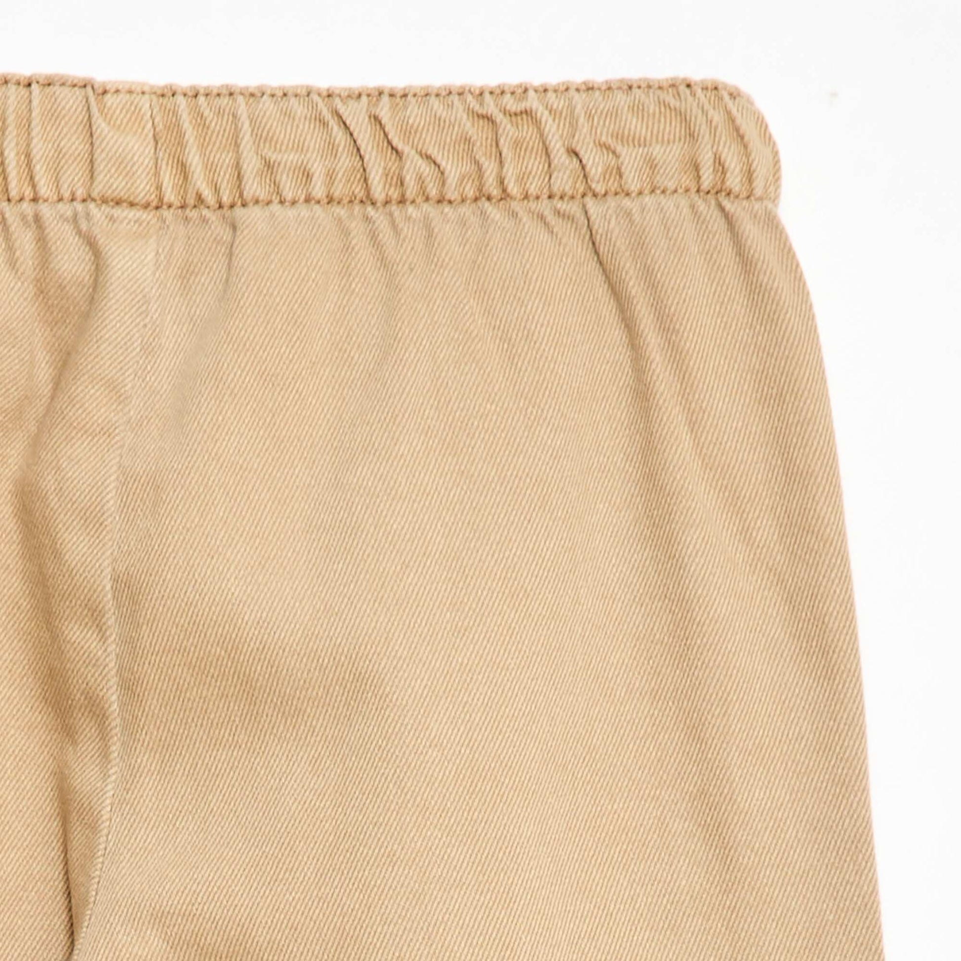 Pantalon en twill avec cordons de serrage BEIGE