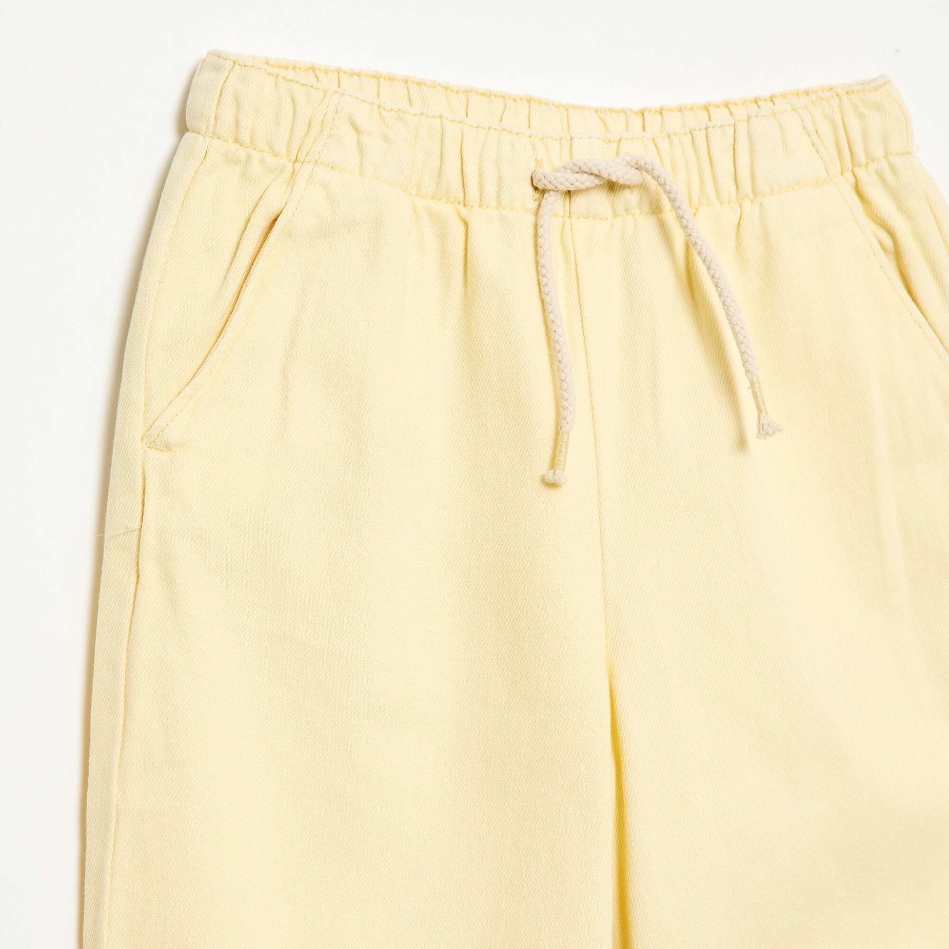 Pantalon en twill avec cordons de serrage JAUNE