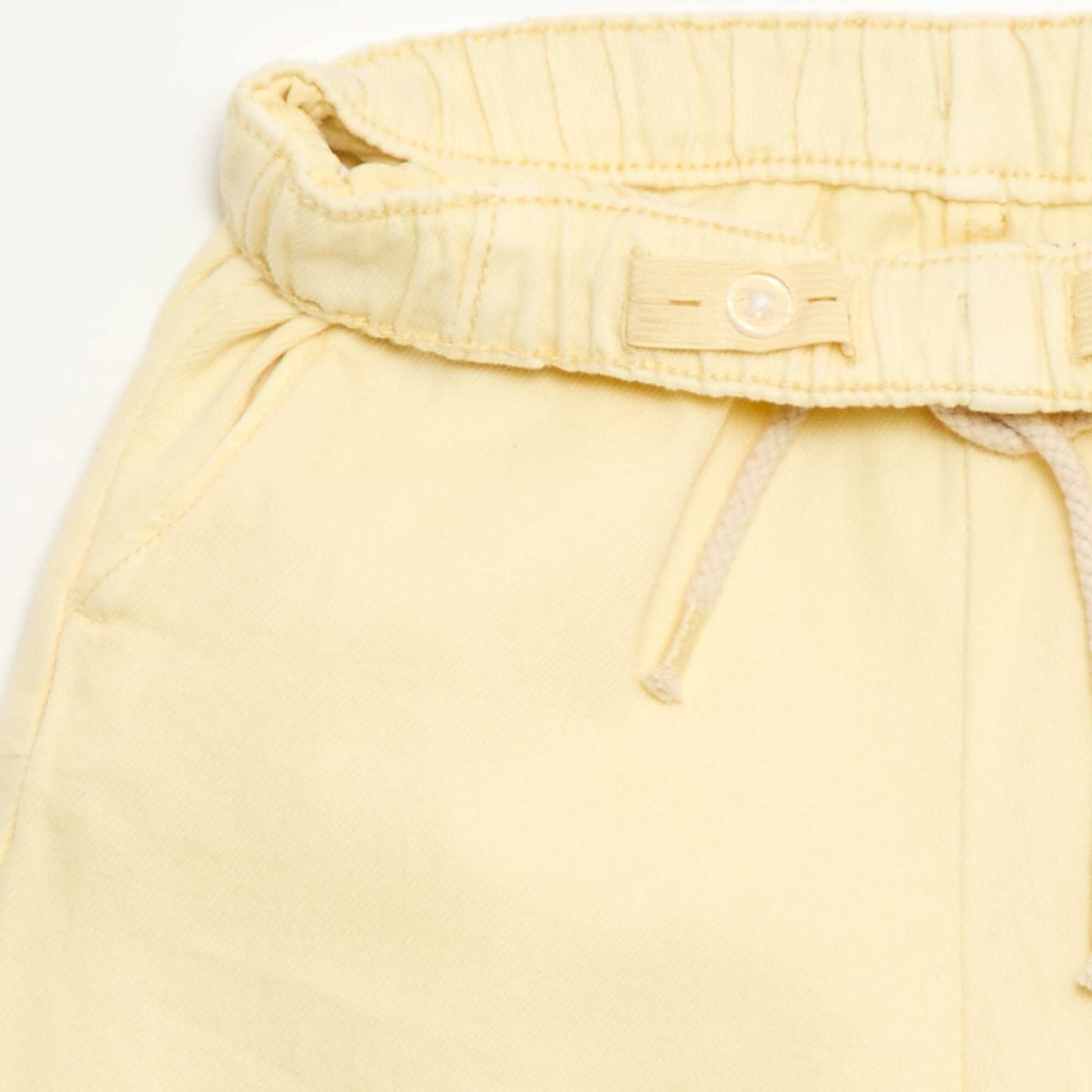 Pantalon en twill avec cordons de serrage JAUNE