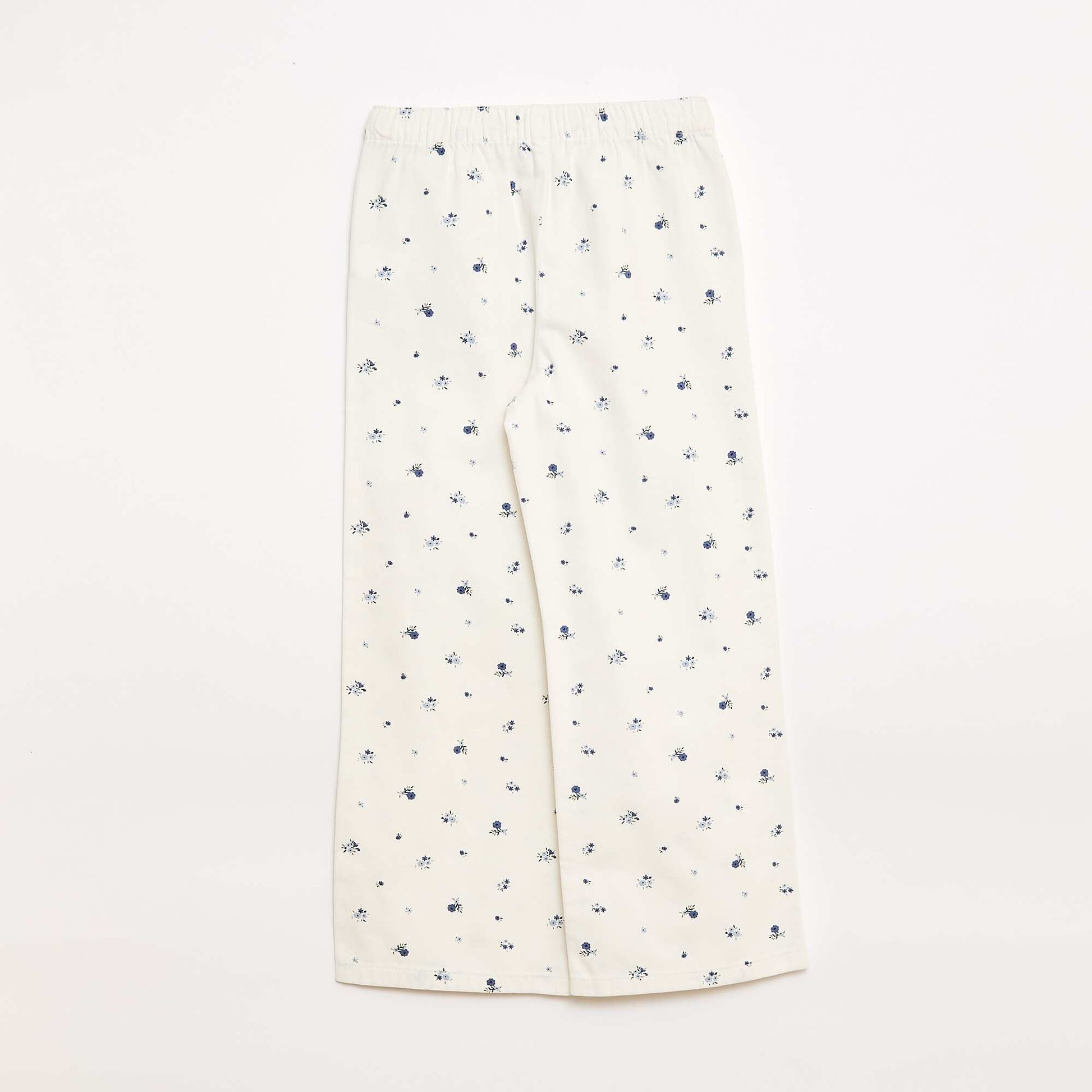 Pantalon en twill avec cordons de serrage BLANC