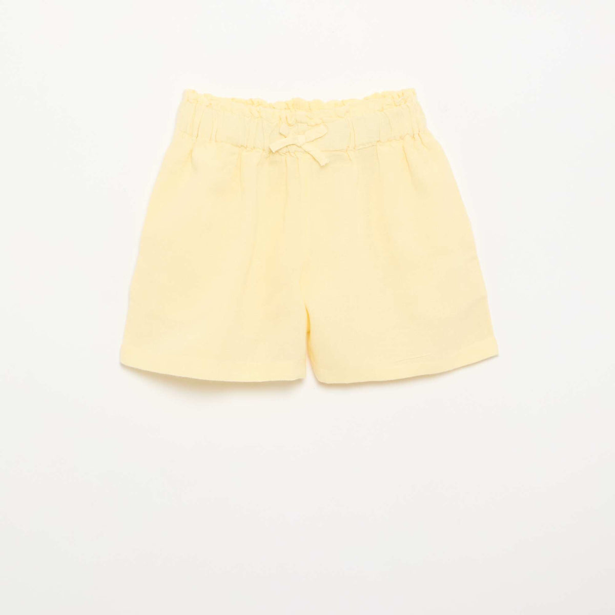 Short uni avec nœud fantaisie JAUNE