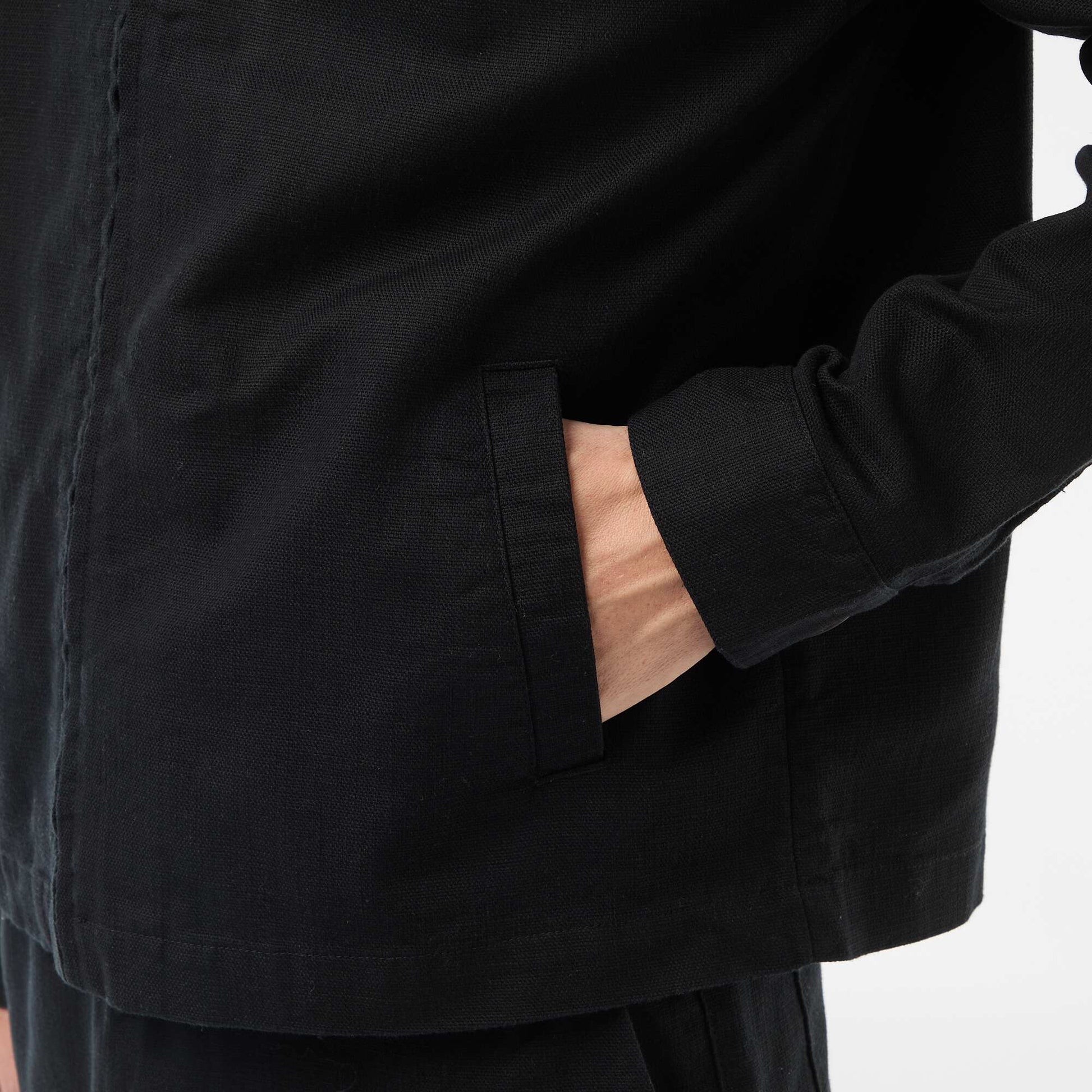 Veste en twill zippée unie NOIR
