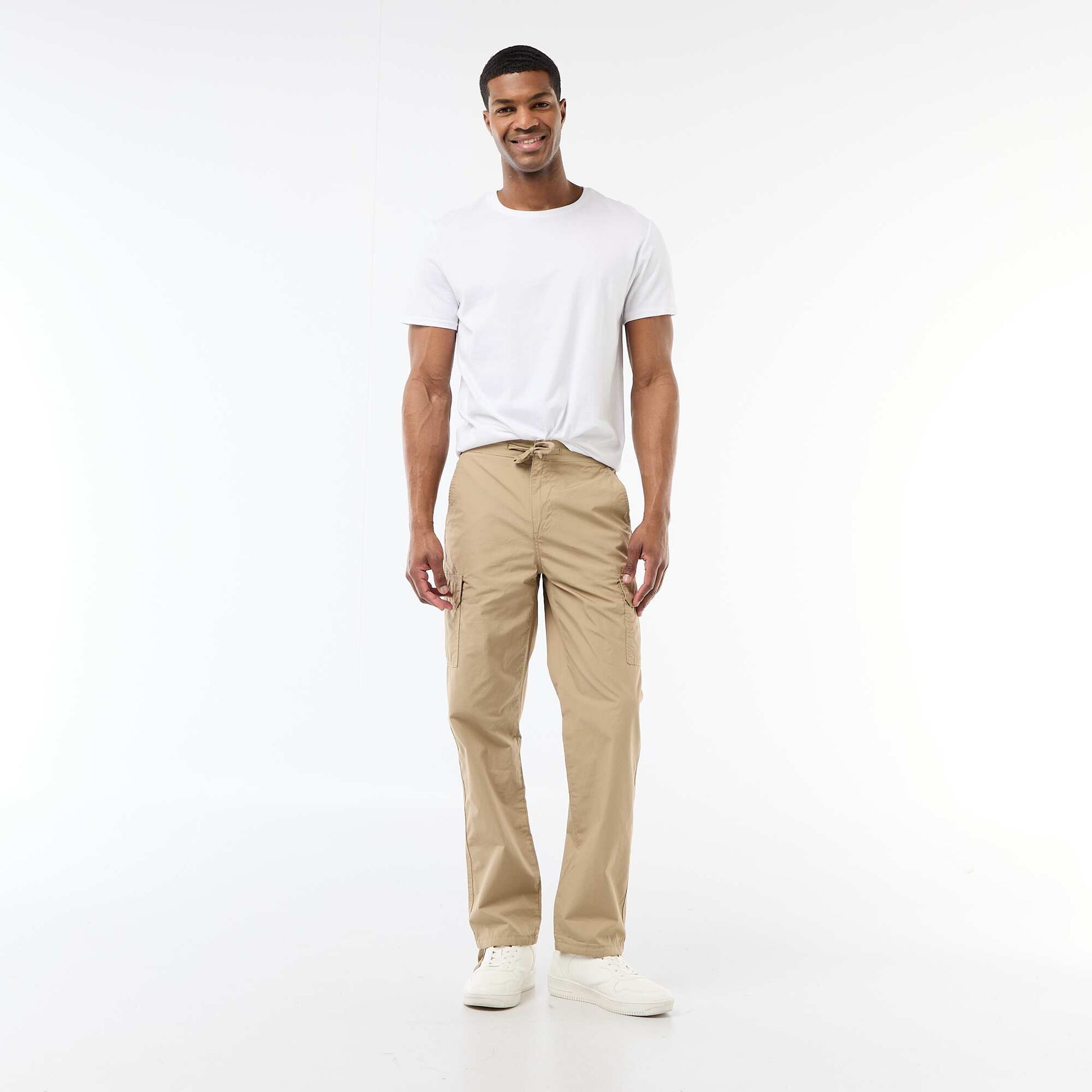 Pantalon multipoche regular fit BEIGE