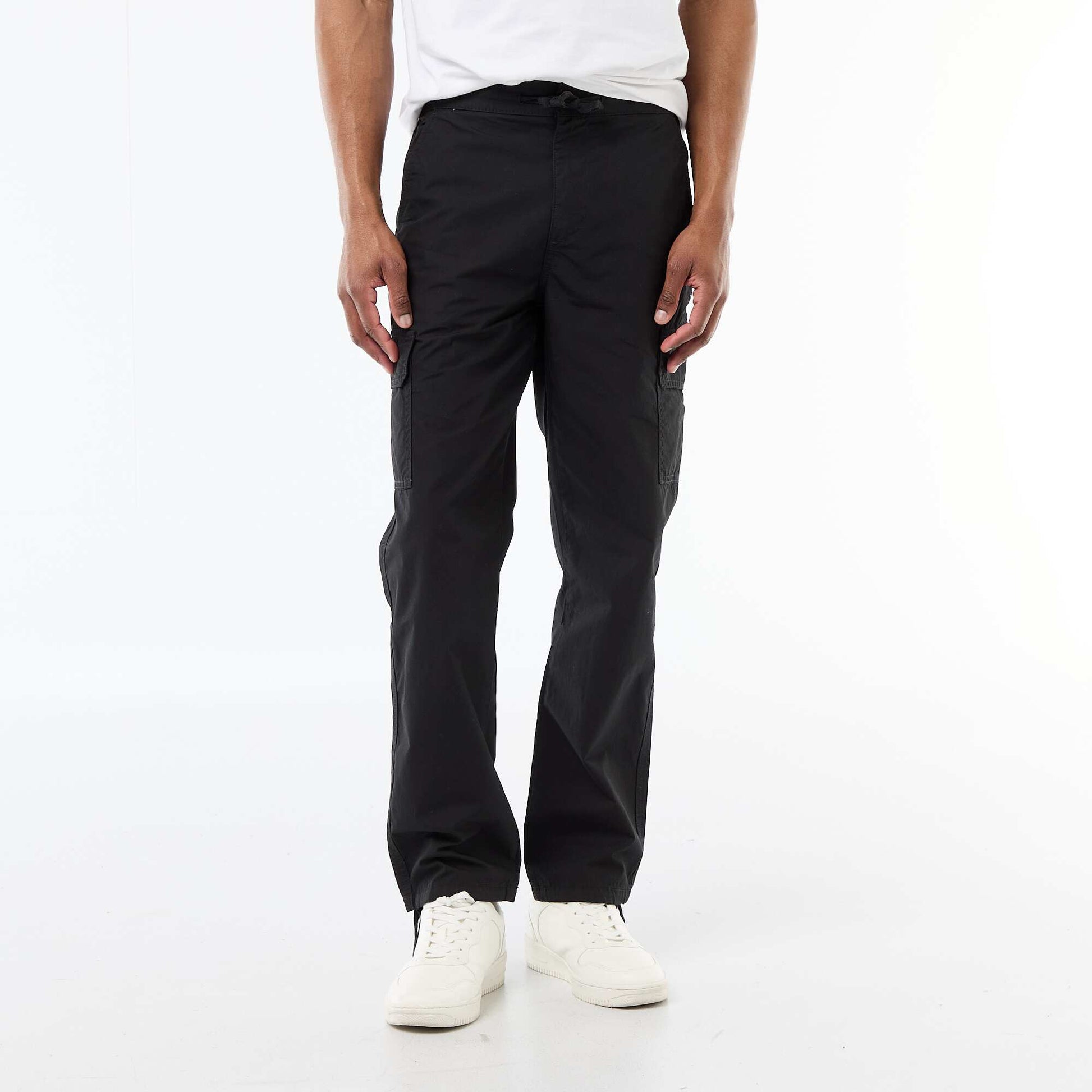 Pantalon multipoche regular fit NOIR