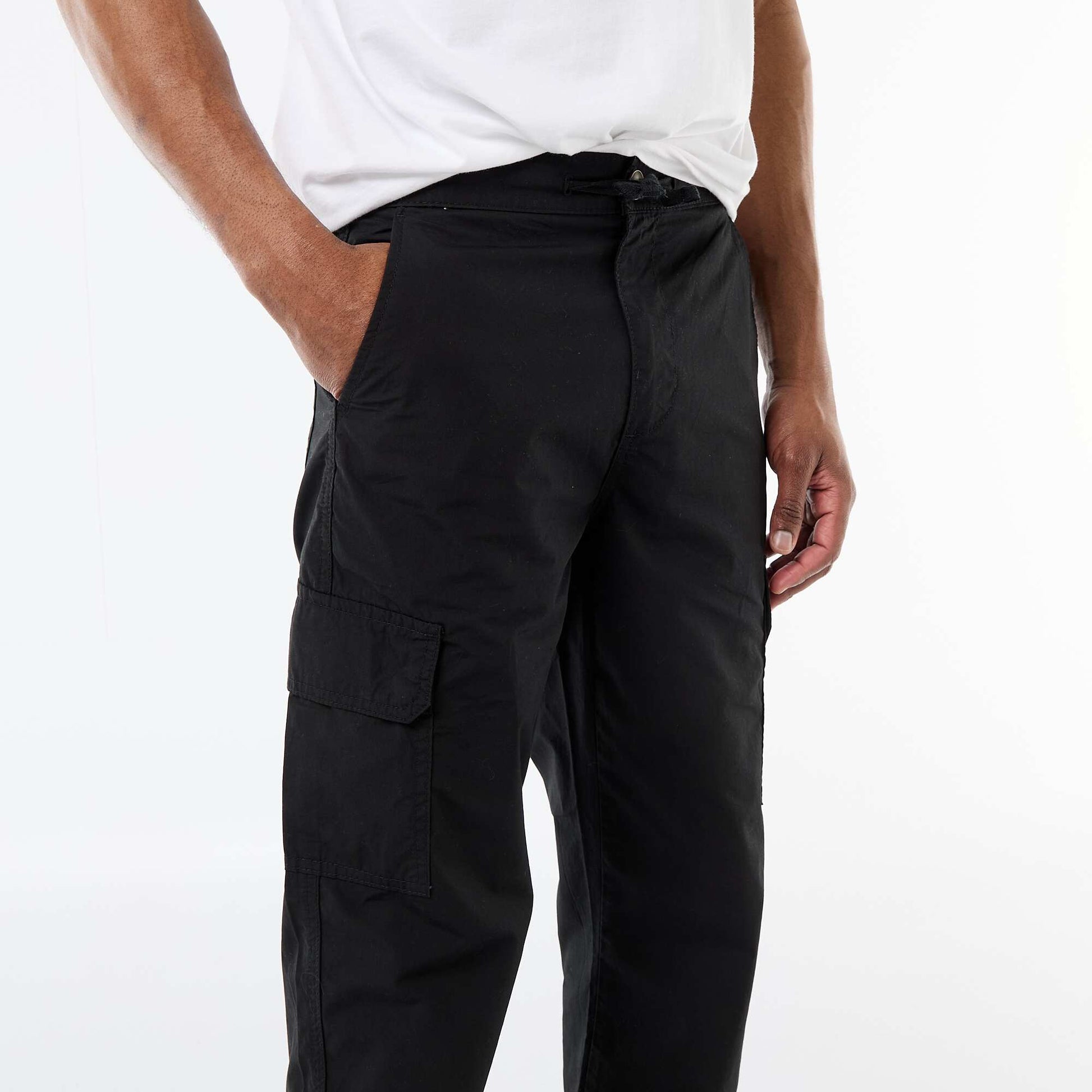 Pantalon multipoche regular fit NOIR