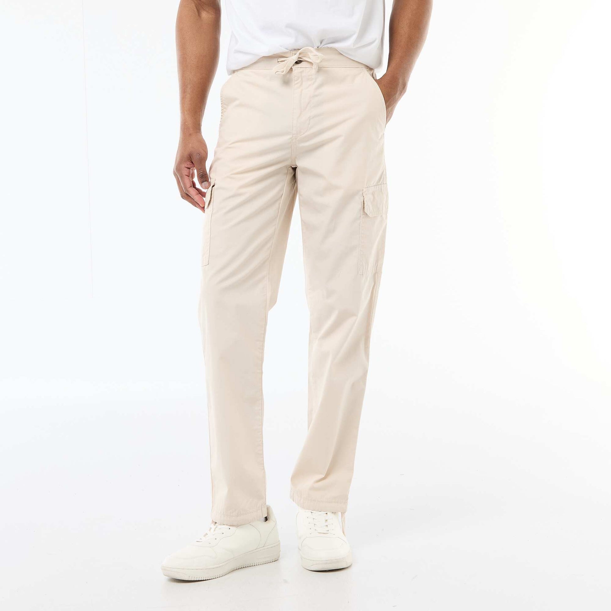 Pantalon multipoche regular fit BEIGE