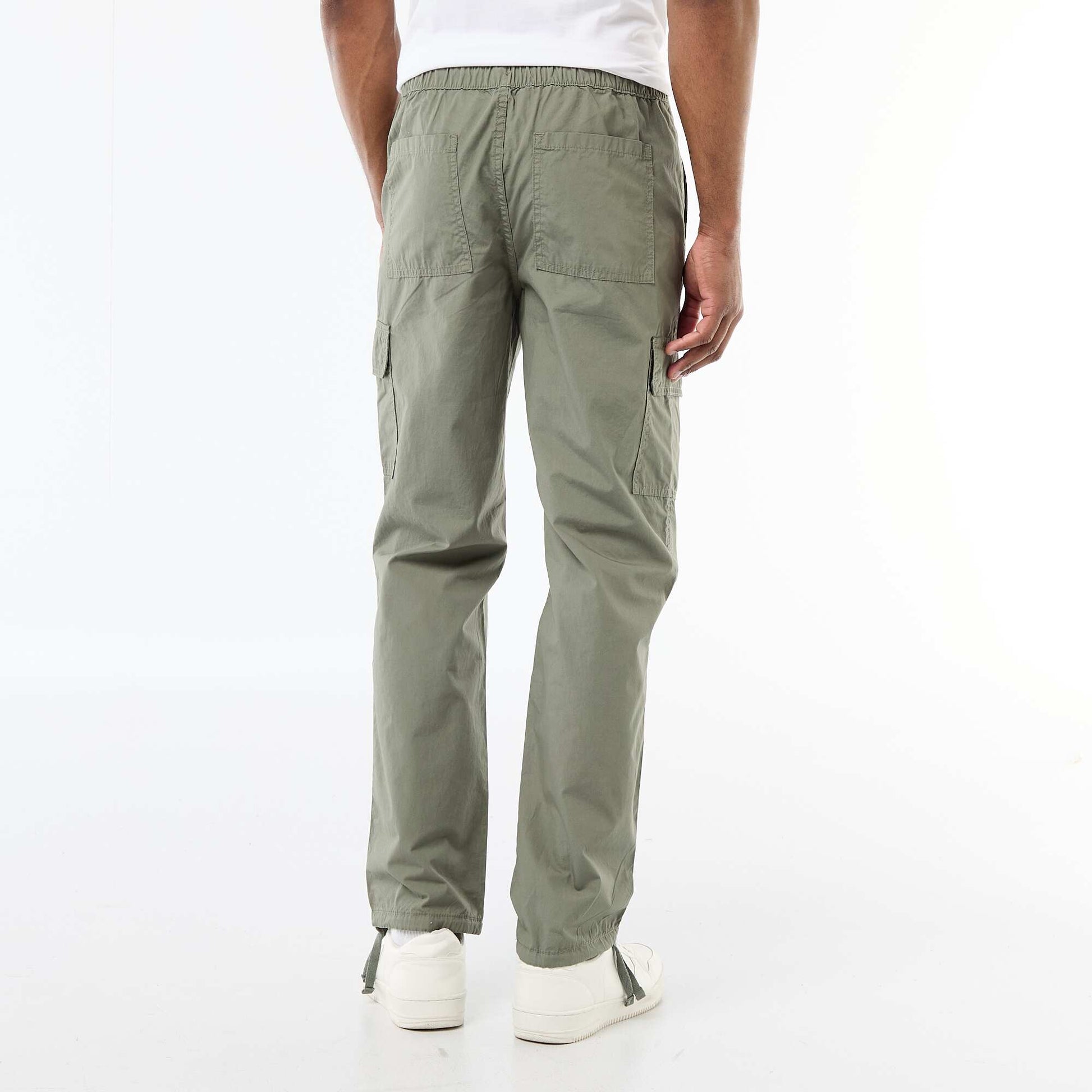 Pantalon multipoche regular fit VERT