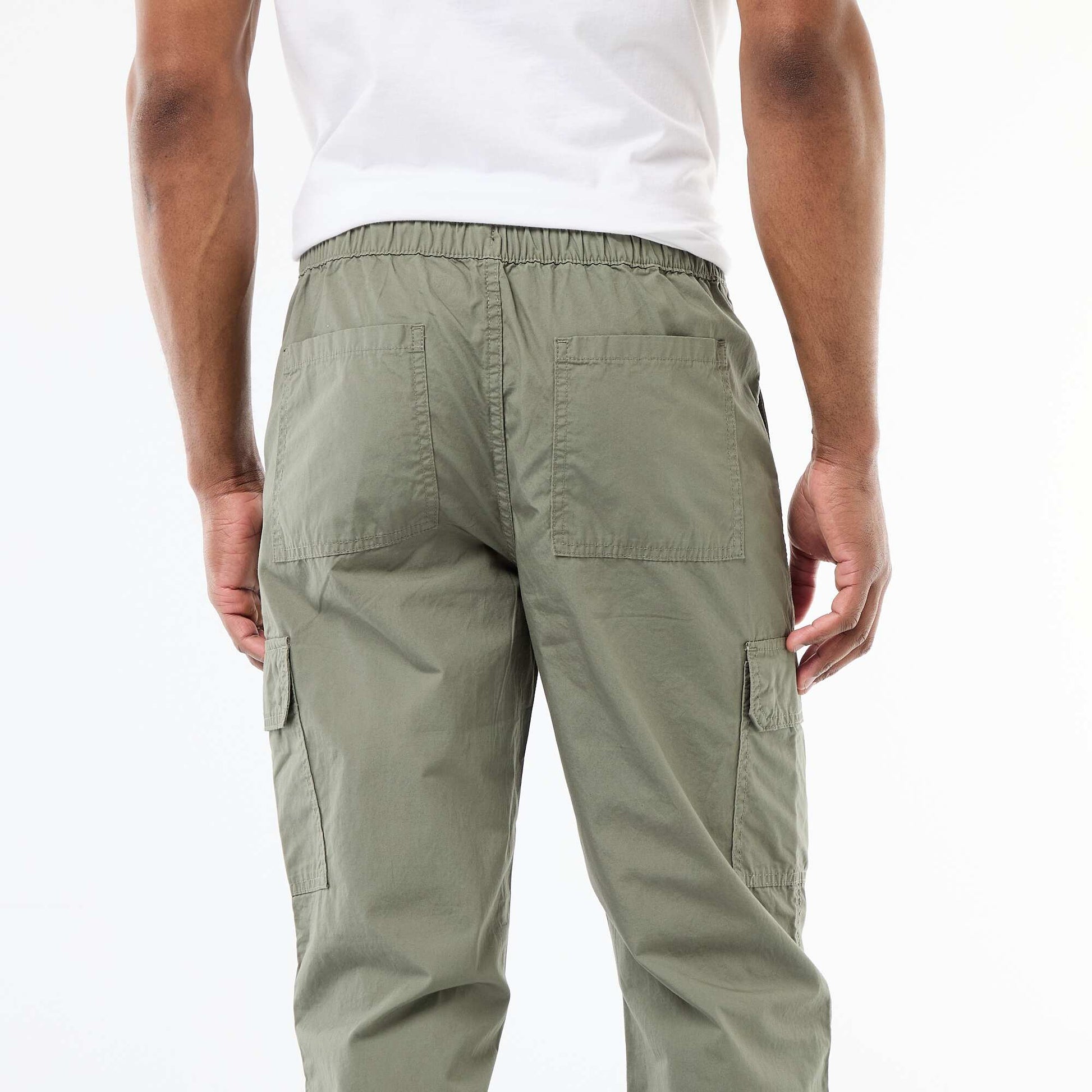 Pantalon multipoche regular fit VERT