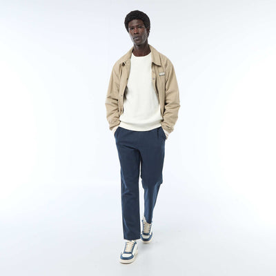 Pantalon droit à taille élastiquée BLEU MARINE