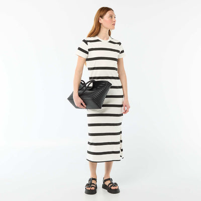 Robe longue en jersey manches courtes BLANC