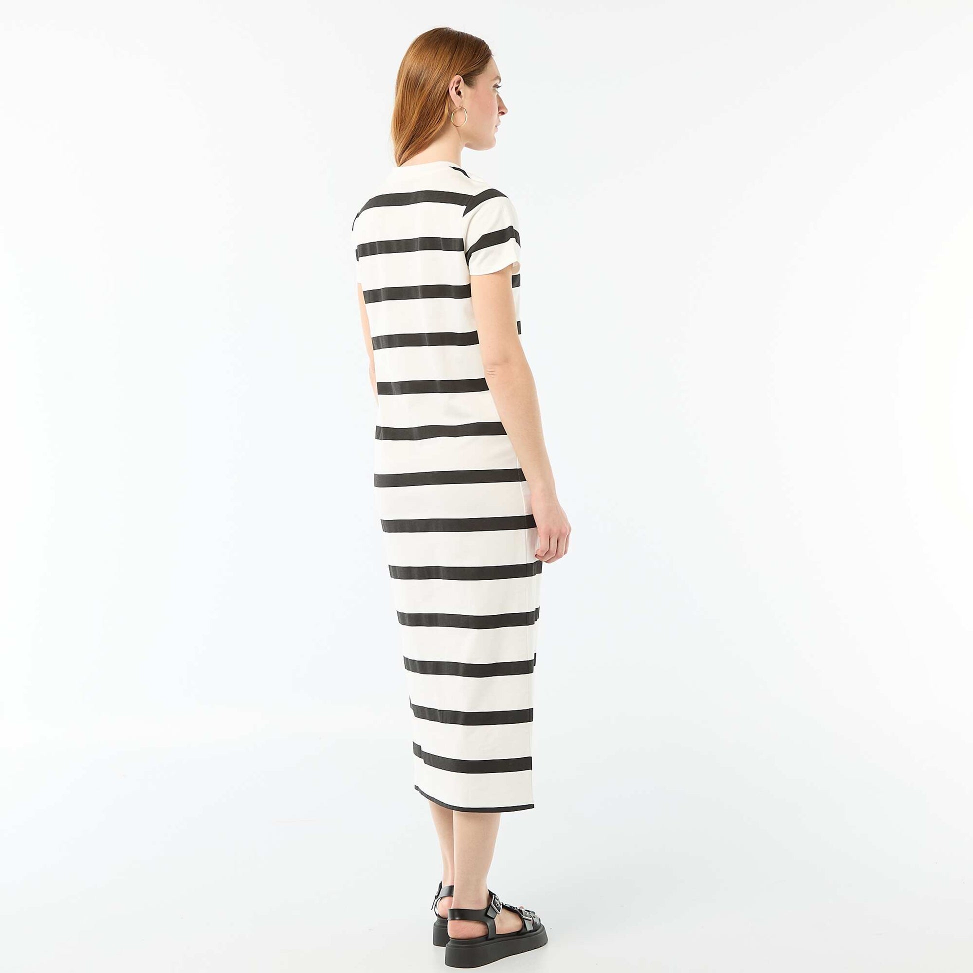 Robe longue en jersey manches courtes BLANC